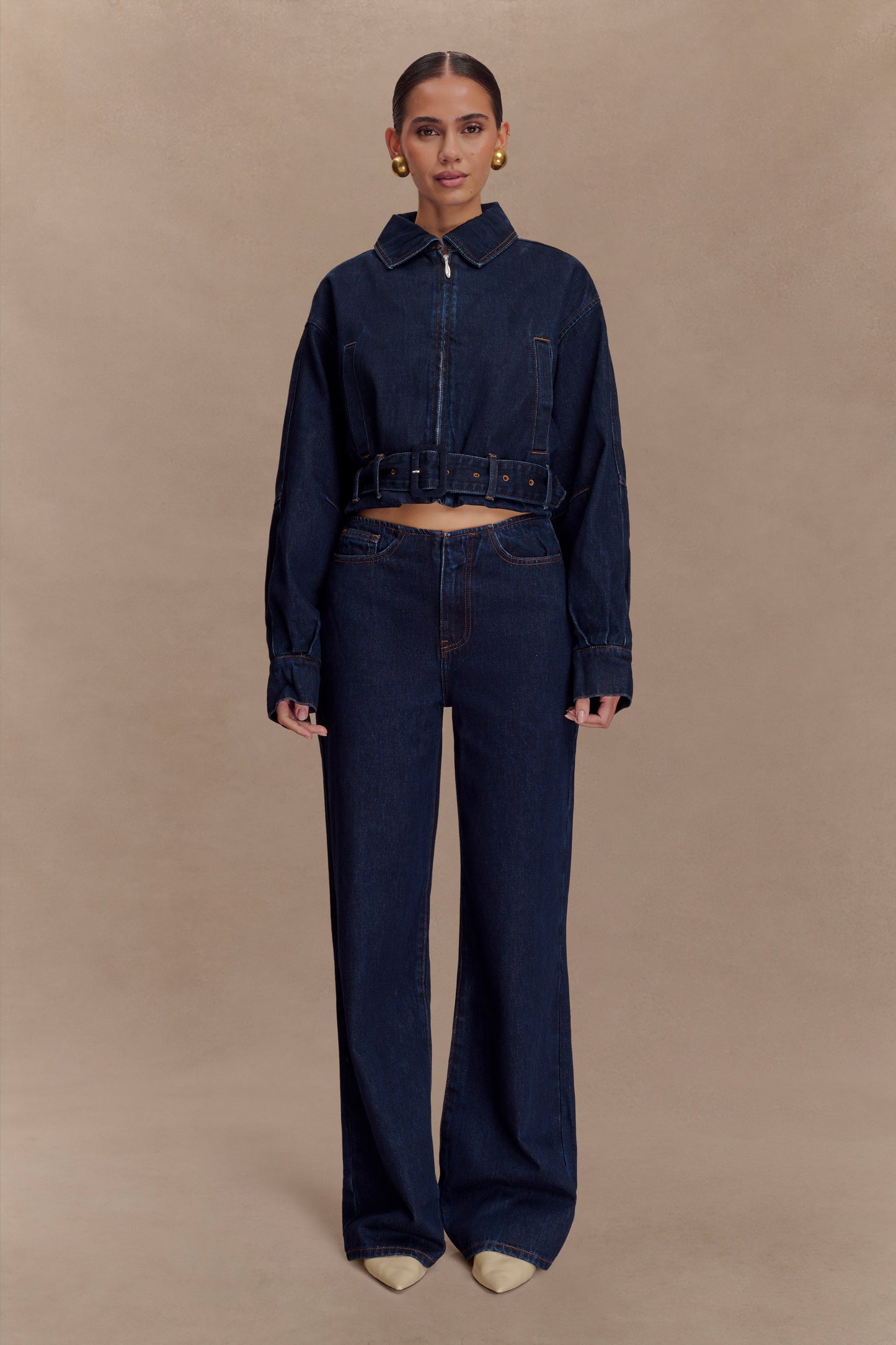 Veste en jean courte Fallon - Bleu indigo