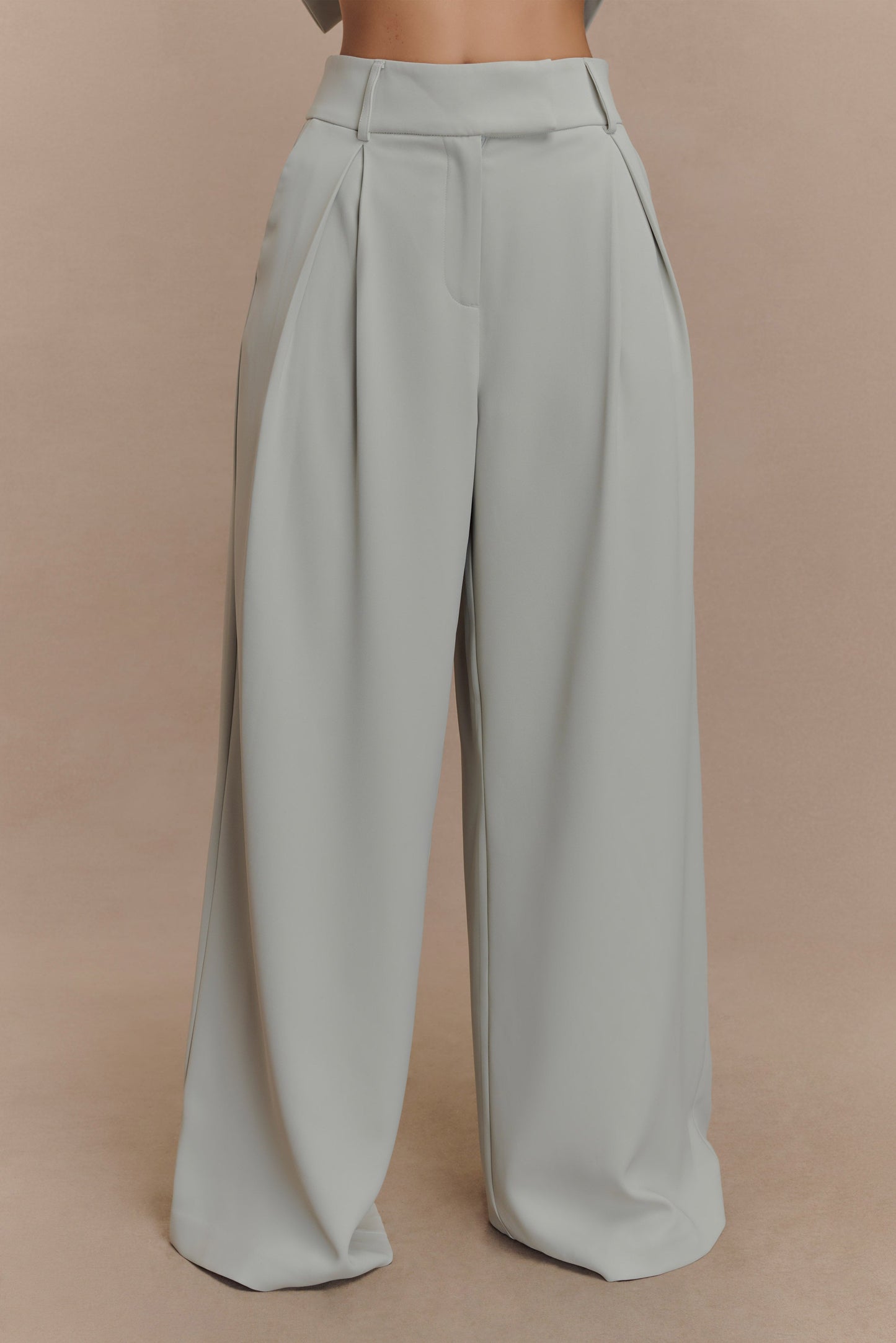 Pantalon large à plis Jameson - Sureau clair