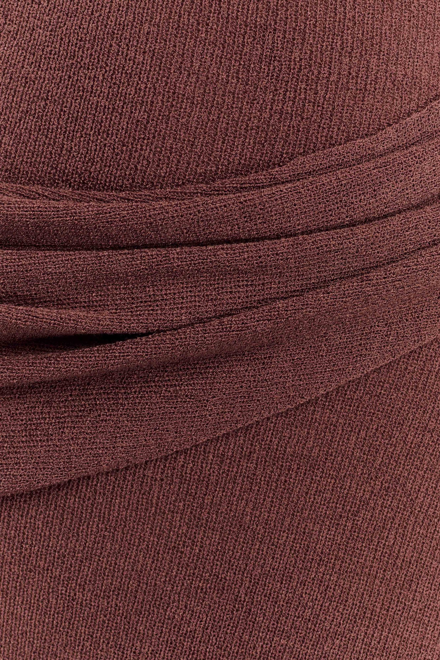 Robe Maxi Tricotée à Épaule Découverte Alexius - Muscade