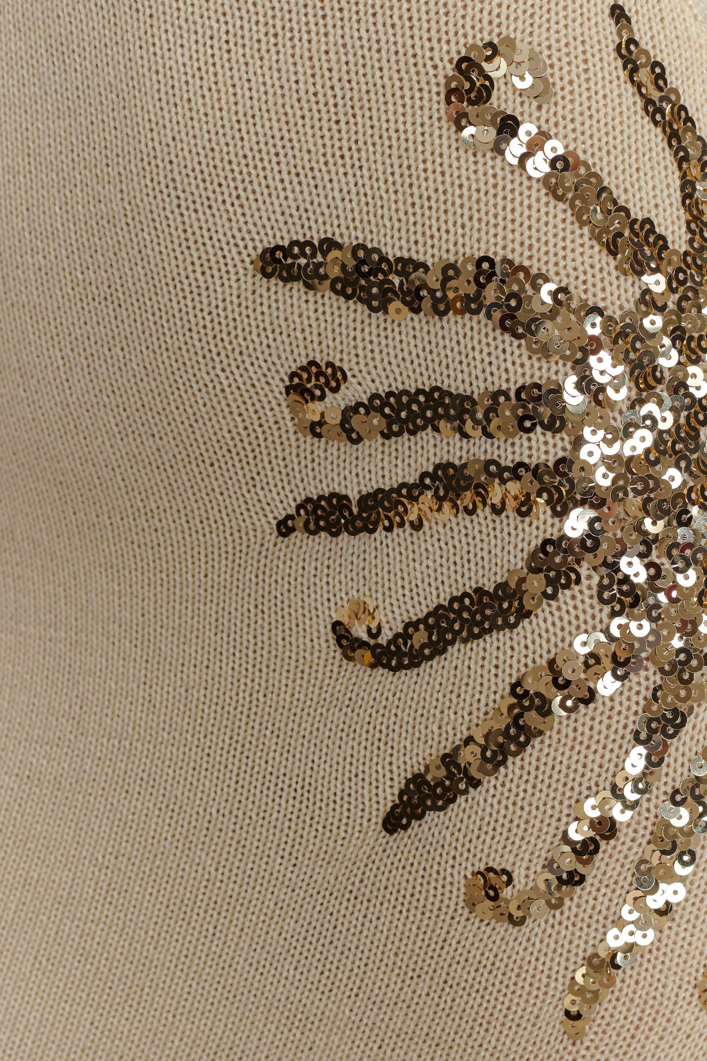 Robe Maxi Tricotée Ellington avec Paillettes - Ivoire