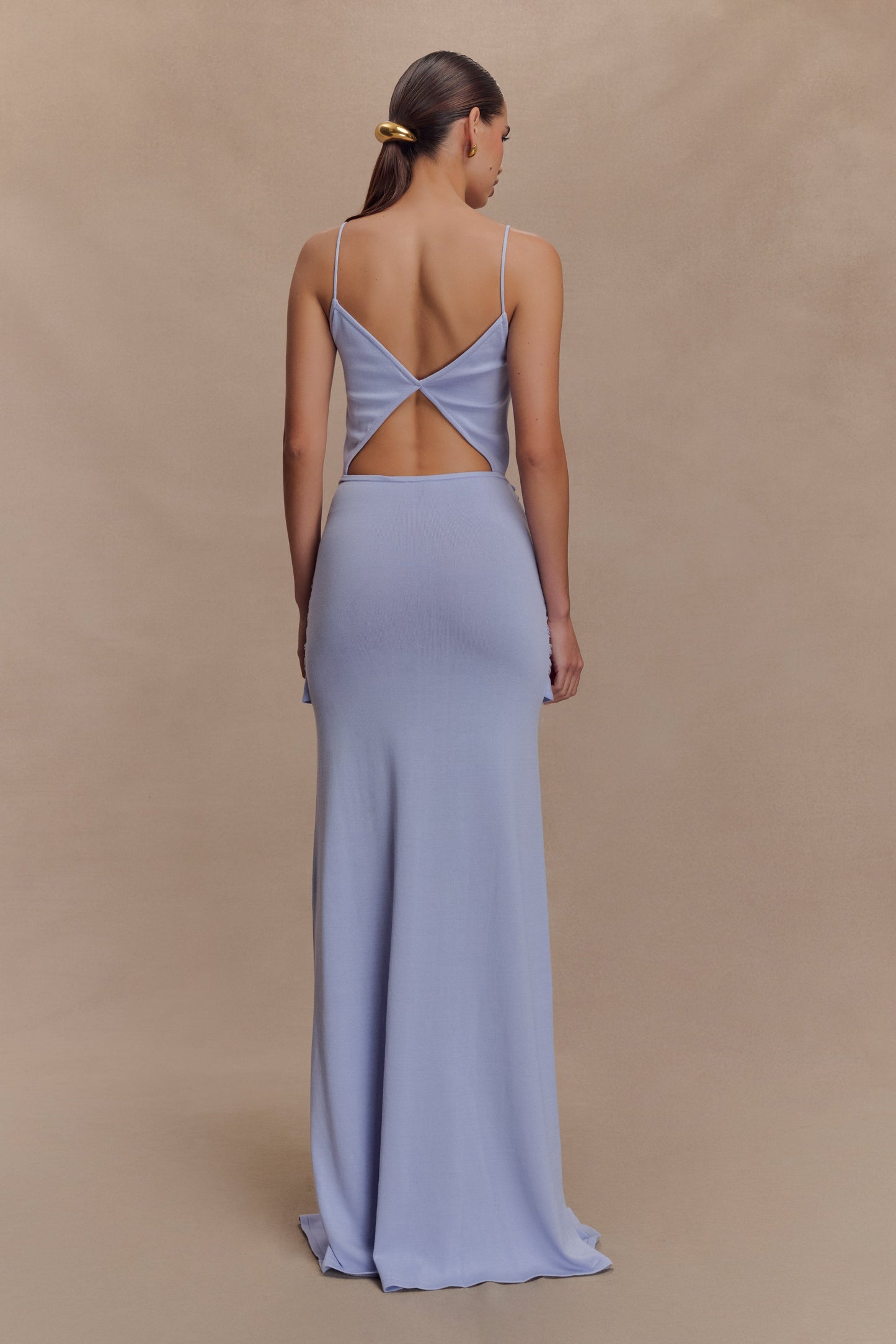 Robe Maxi Tricotée à Envelopper Reama - Bleu Bleuâtre