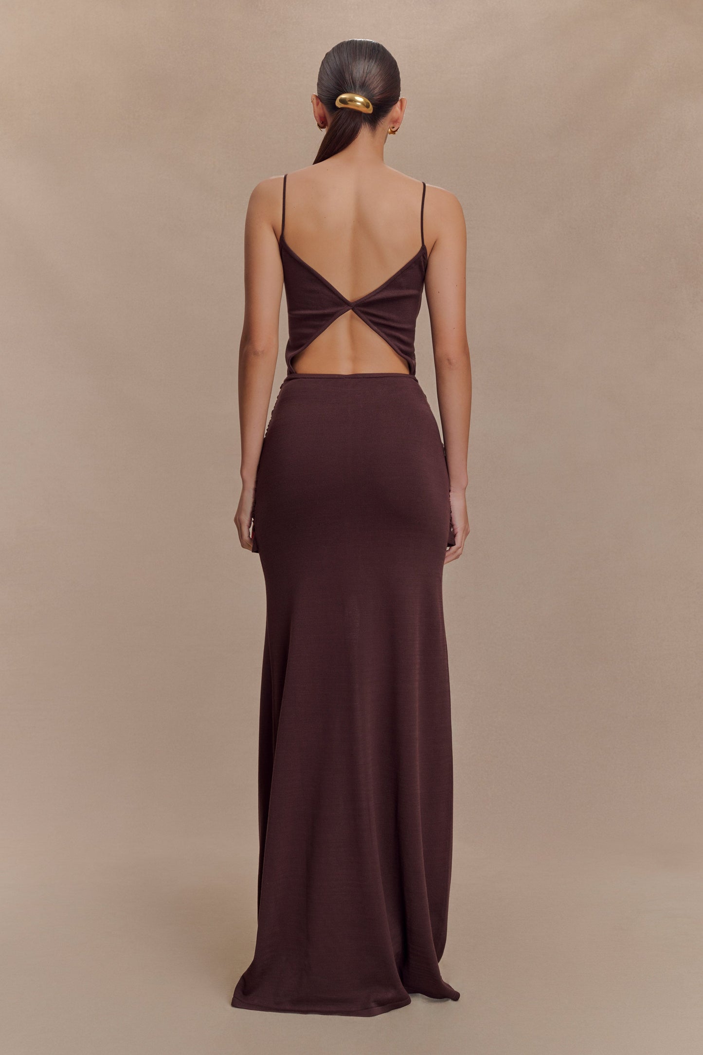 Robe Maxi En Tricot À Envelopper Reama - Chocolat