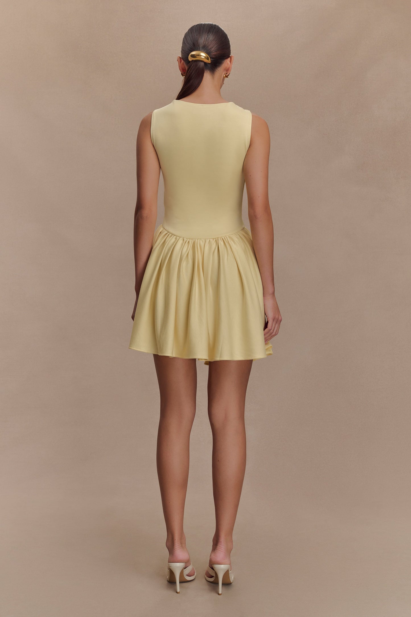Mini-robe en jersey scuba Sharon - Citron pastel