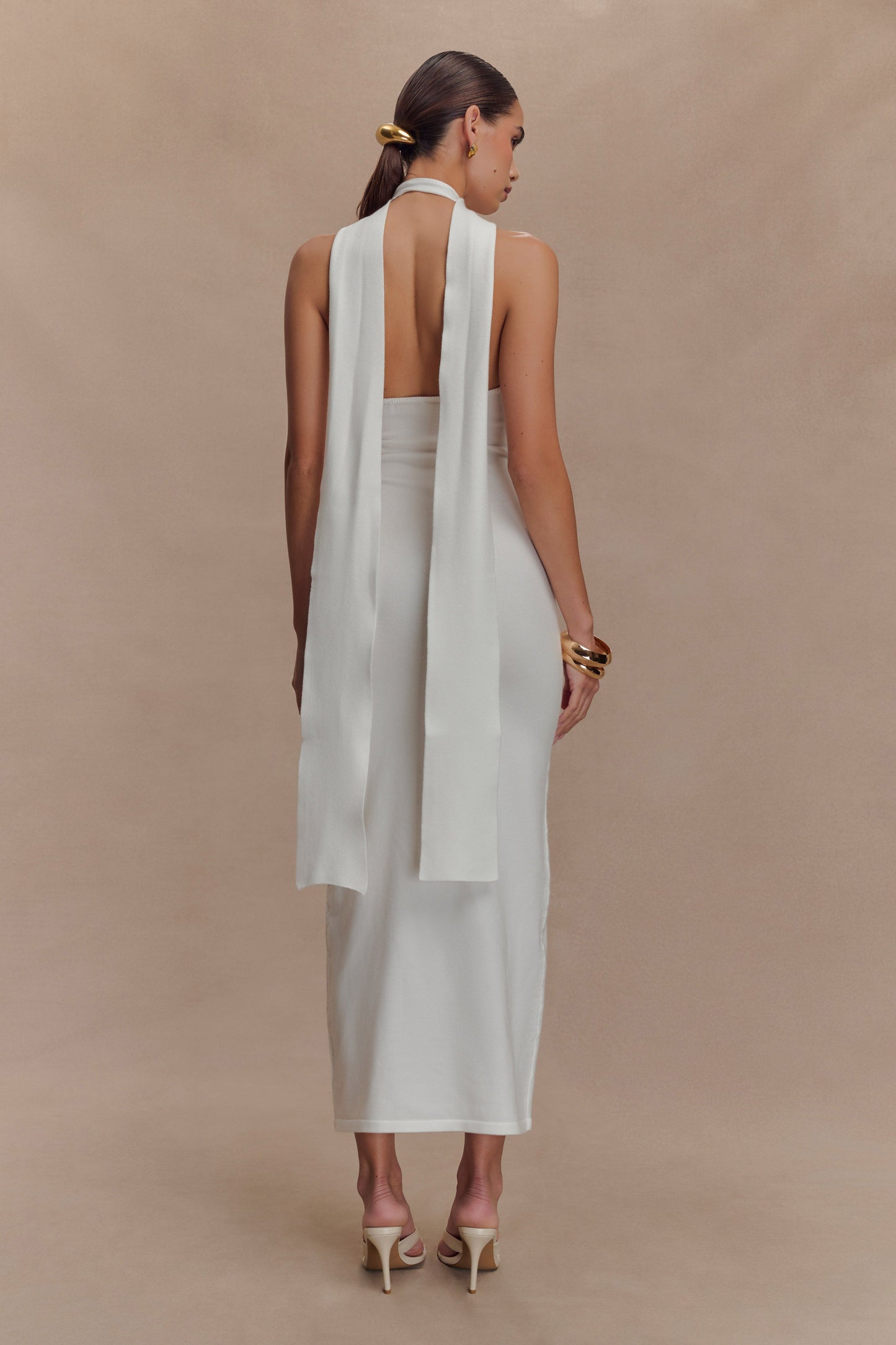 Robe midi en jersey floral Wynn - Blanc
