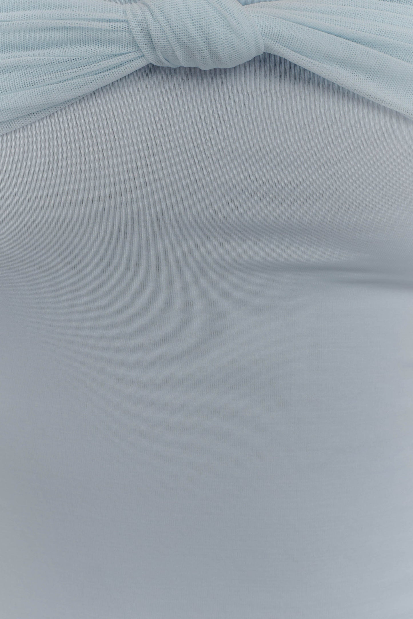 Bernadina Robe Maxi Halter en Maille et Tissu Élastique - Bleu Clair