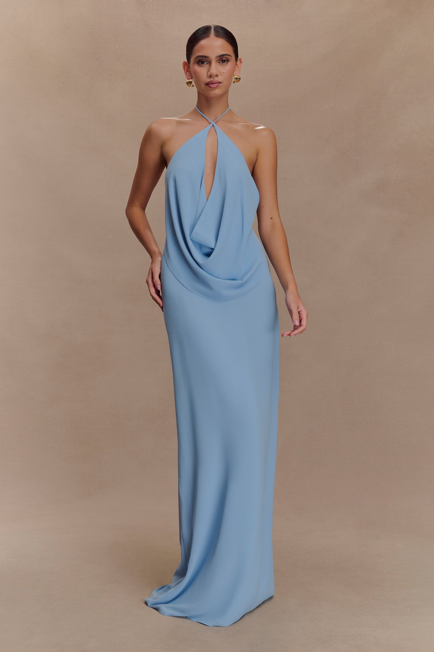 Jupe Maxi en Chiffon Katalina - Bleu Ciel