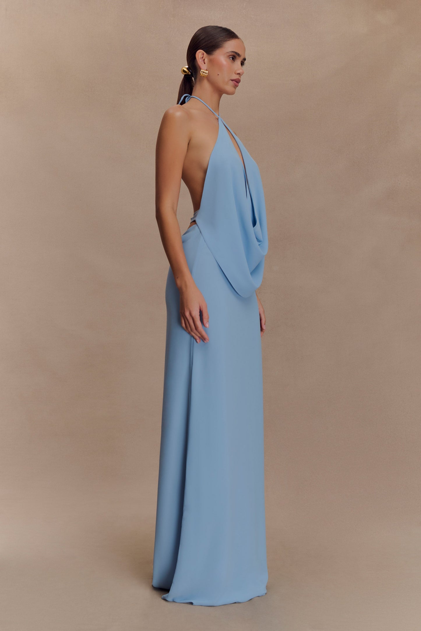 Jupe Maxi en Chiffon Katalina - Bleu Ciel