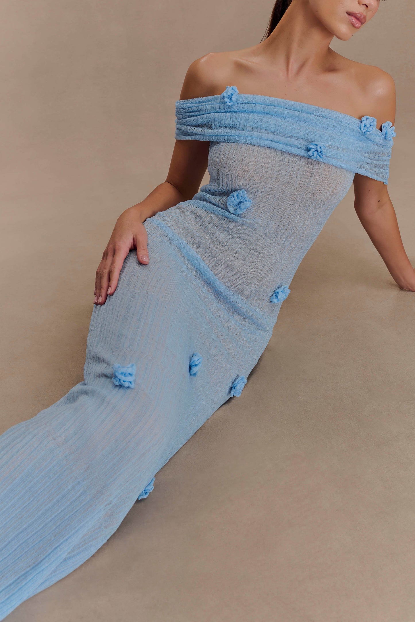 Robe Maxi Tricot Brynn Orchid - Bleu Bébé