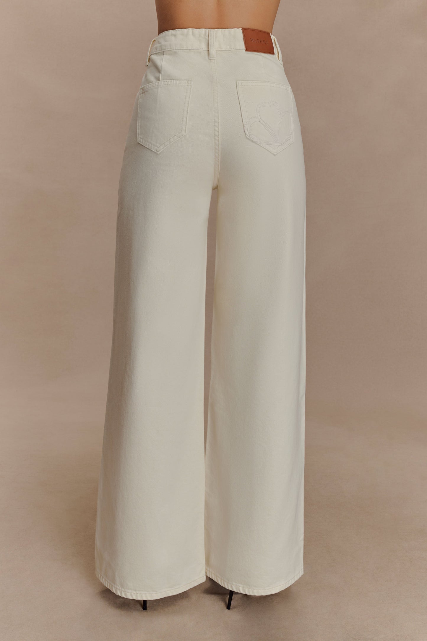 Jeans brodés Carmella - Ecru