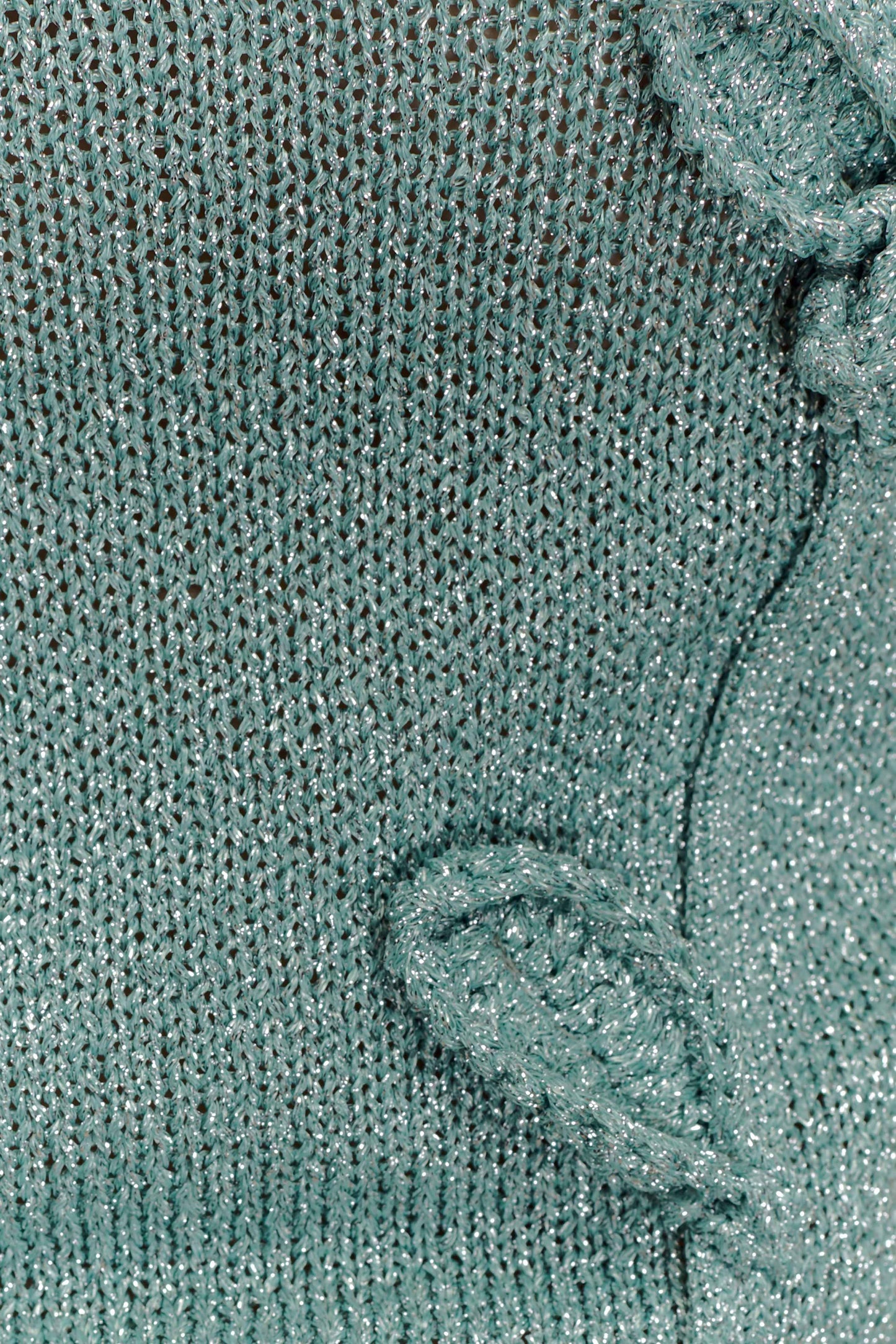 Top en tricot métallisé à une épaule Leone - Aqua
