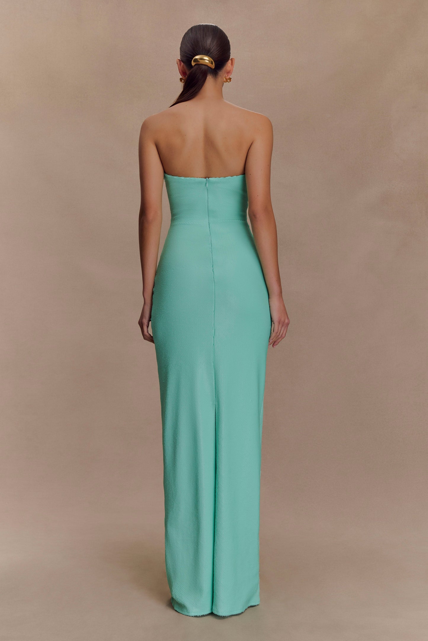 Robe Maxi Sequin Sans Bretelles Winston - Lagoon