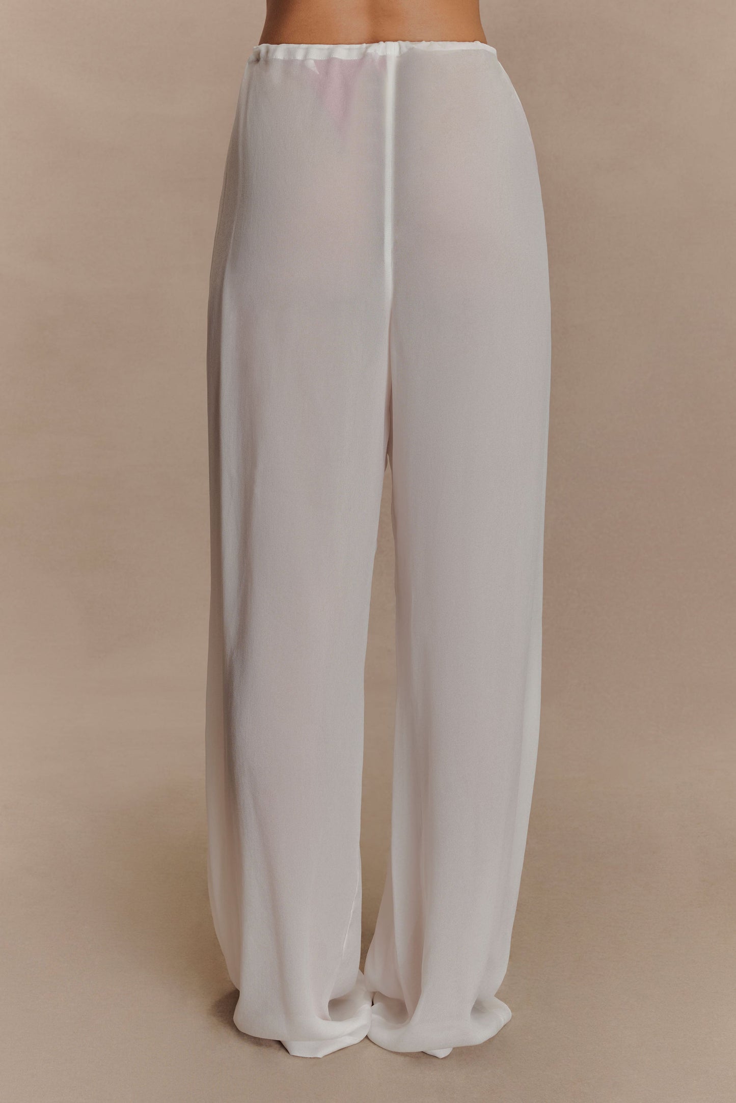 Pantalon droit transparent Tonya - Ivoire
