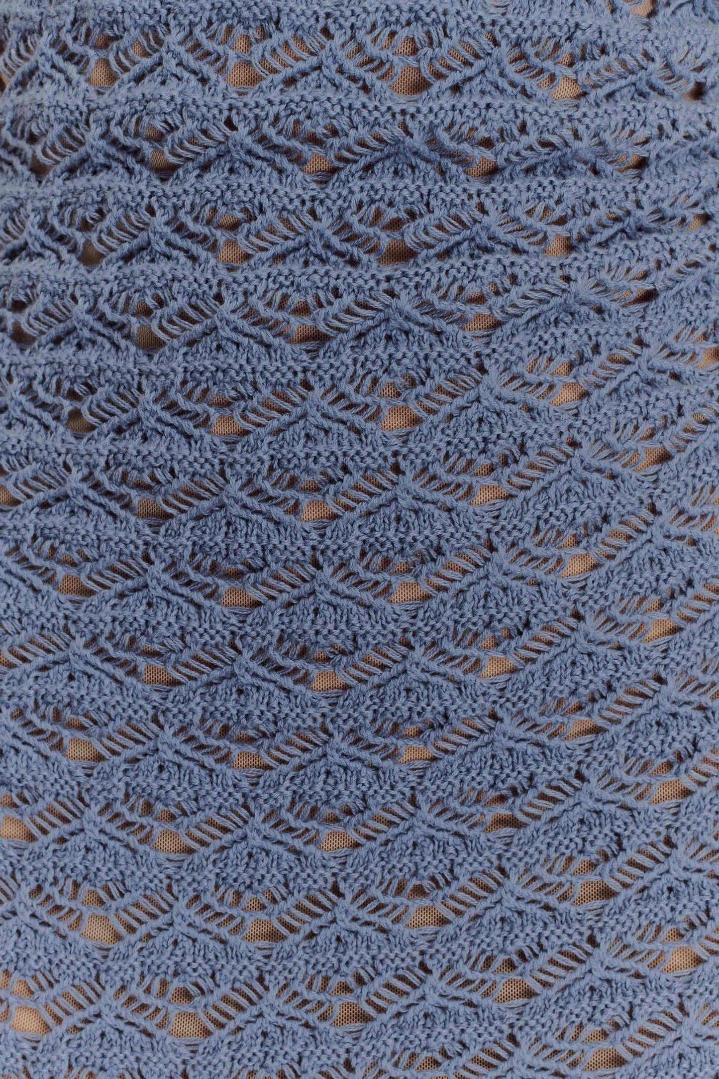 Mini-robe crochet à volants Aileen - Bleu acier