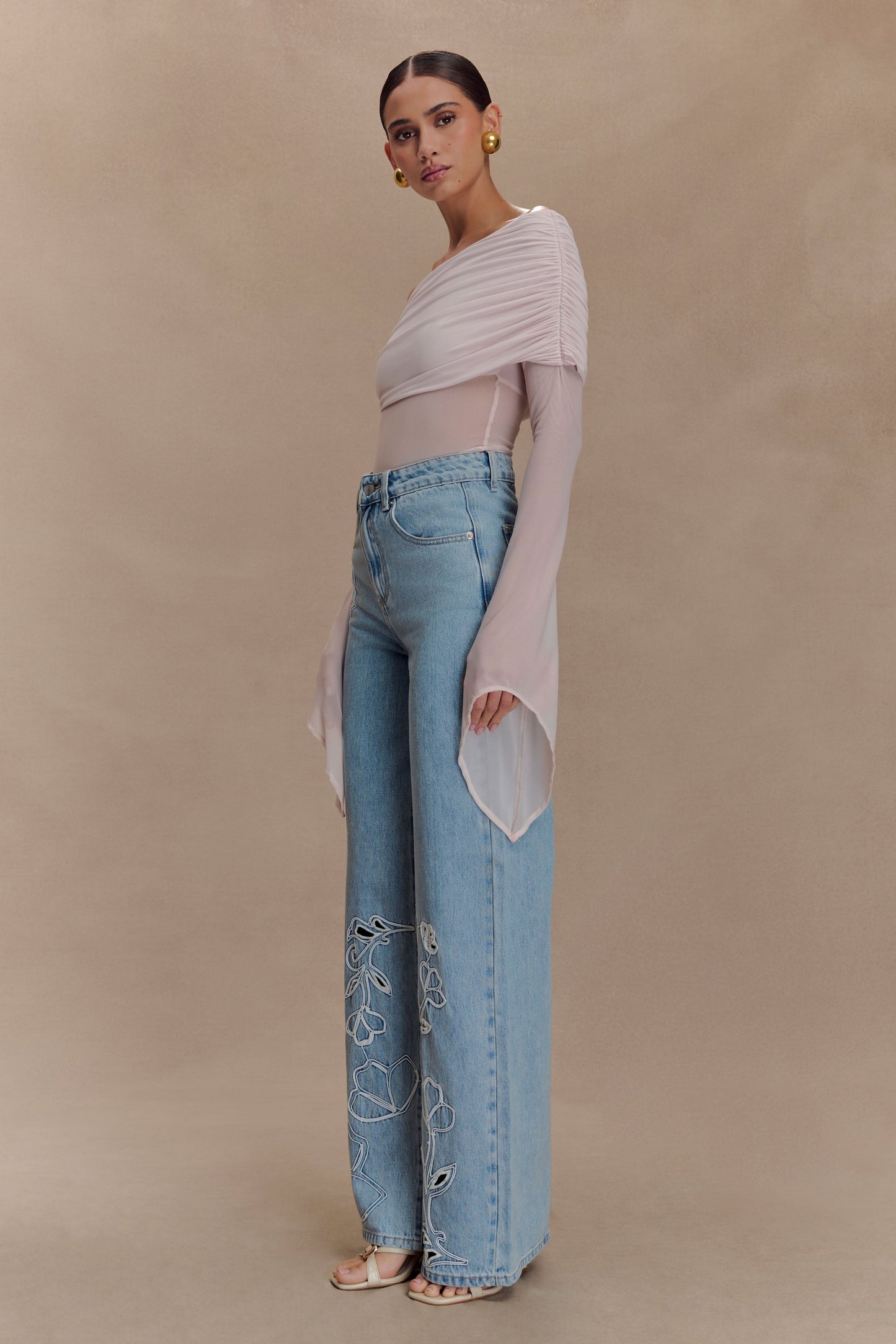 Jeans brodés Carmella - Bleu moyen