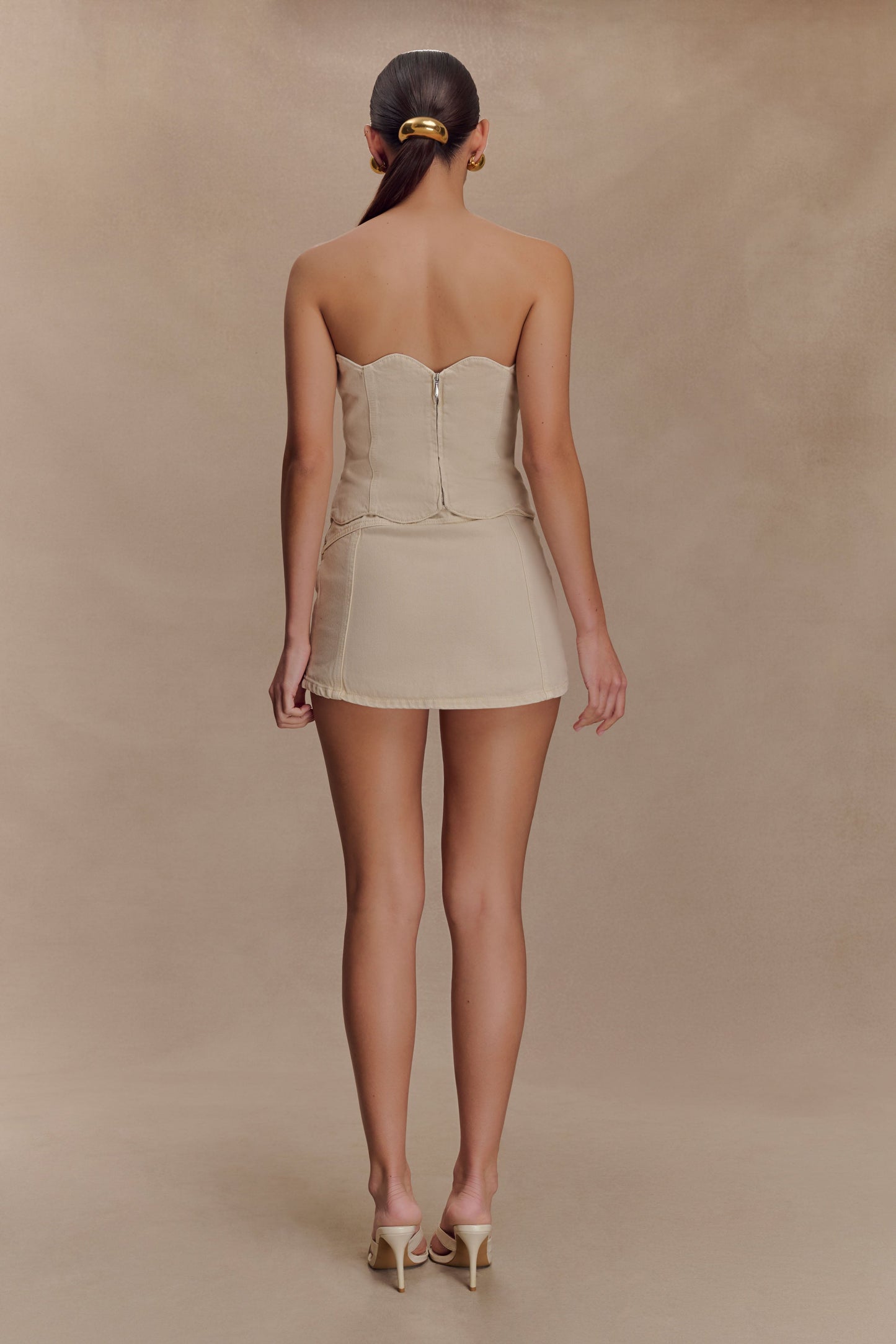 Short-jupe en jean Fallon - Micro Mini - Lavage effet pierre