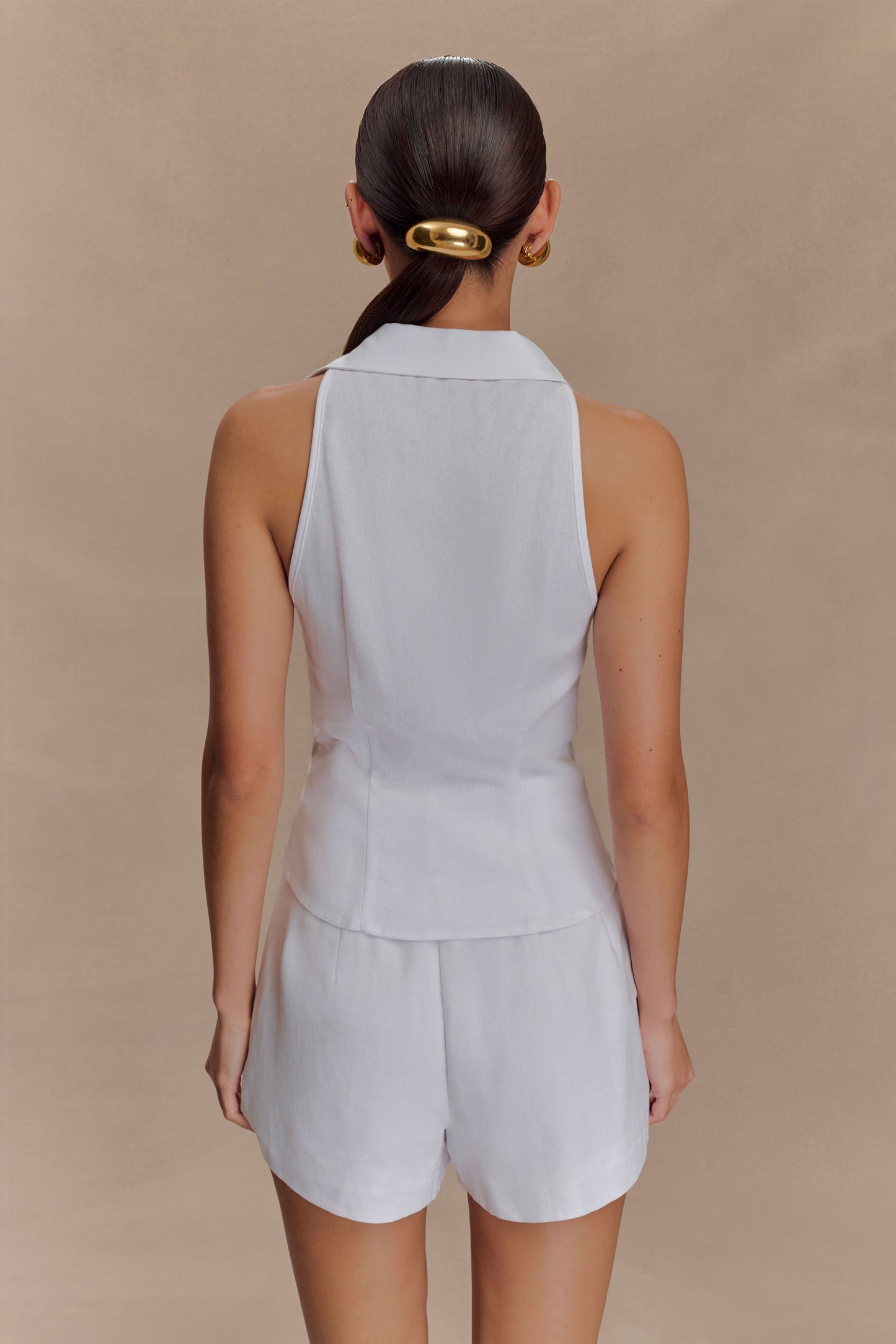 Chemise en lin sans manches Scout - Blanche