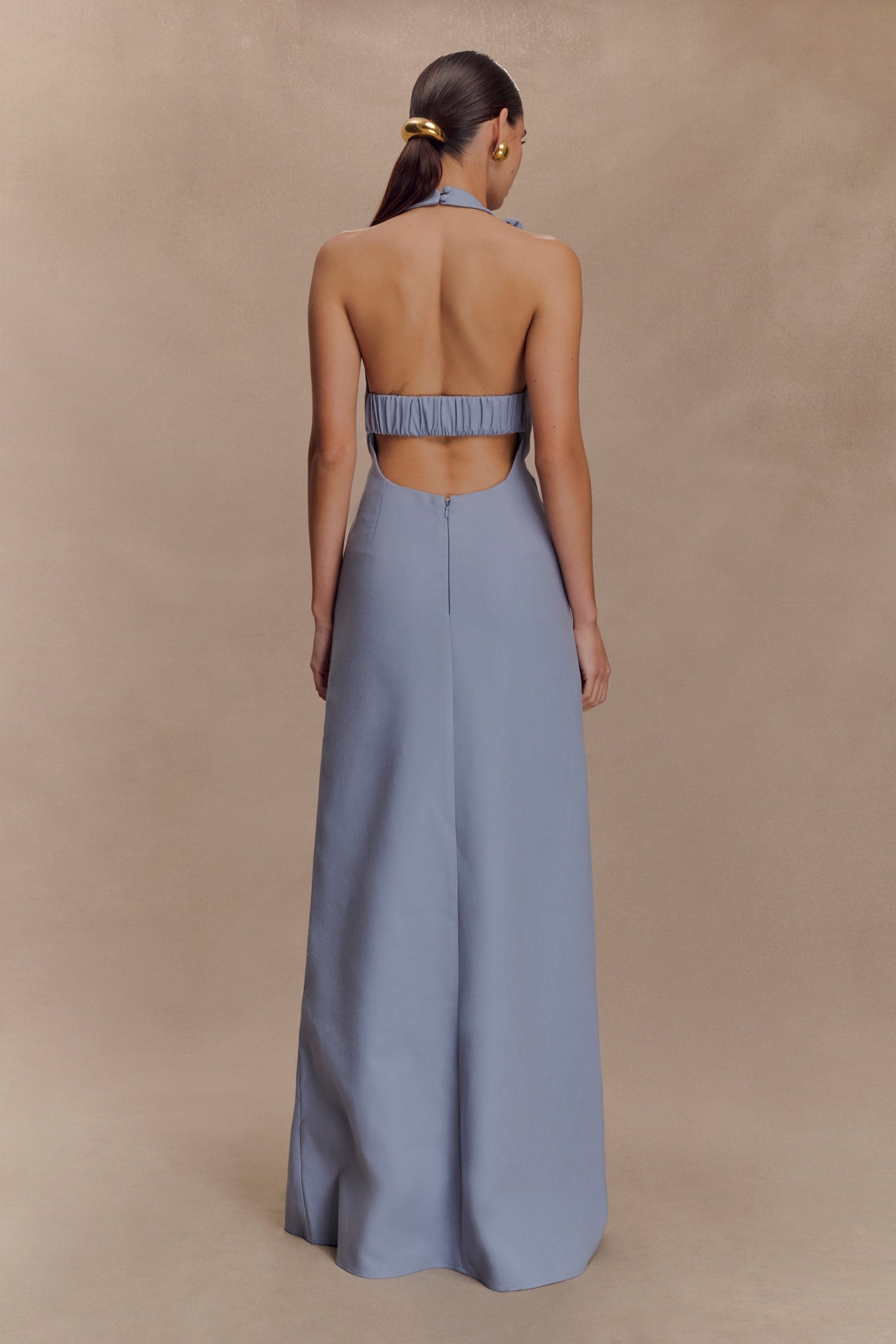 Robe Maxi en Lin Carolyn - Bleu Cendré