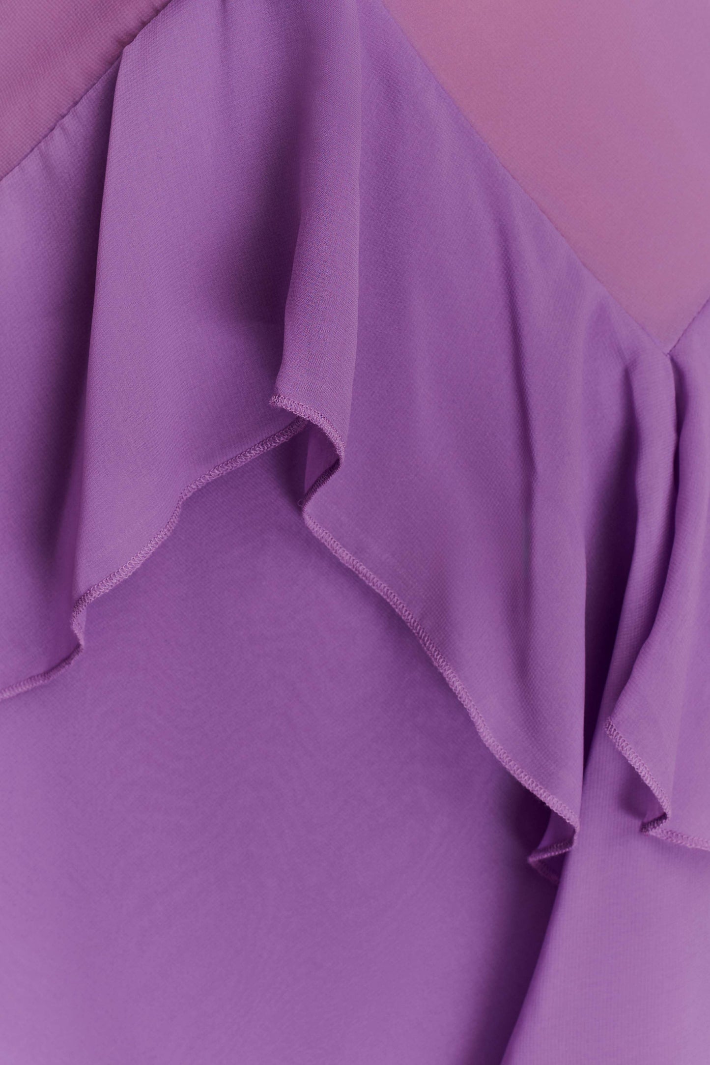Robe midi en mousseline de soie à volants Aleyna - Violette