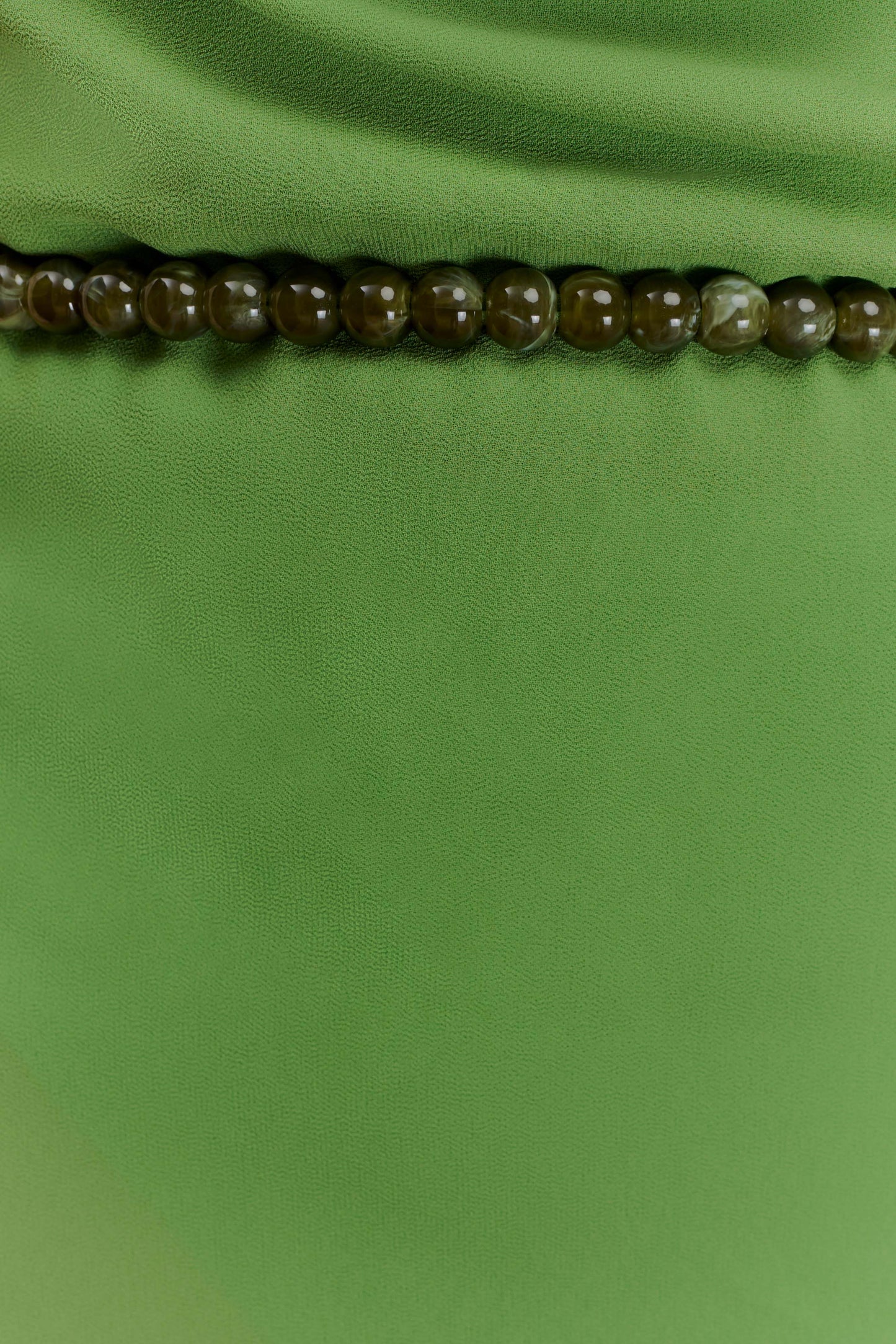 Robe Maxi en Chiffon Perlée Elaine - Verte