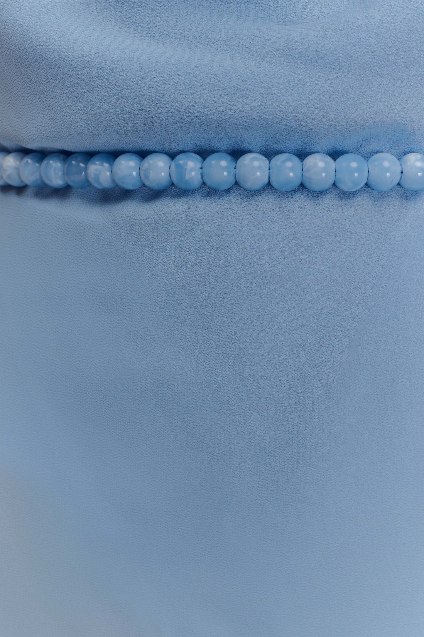 Robe Maxi en Chiffon Perlée Elaine - Bleu Ciel