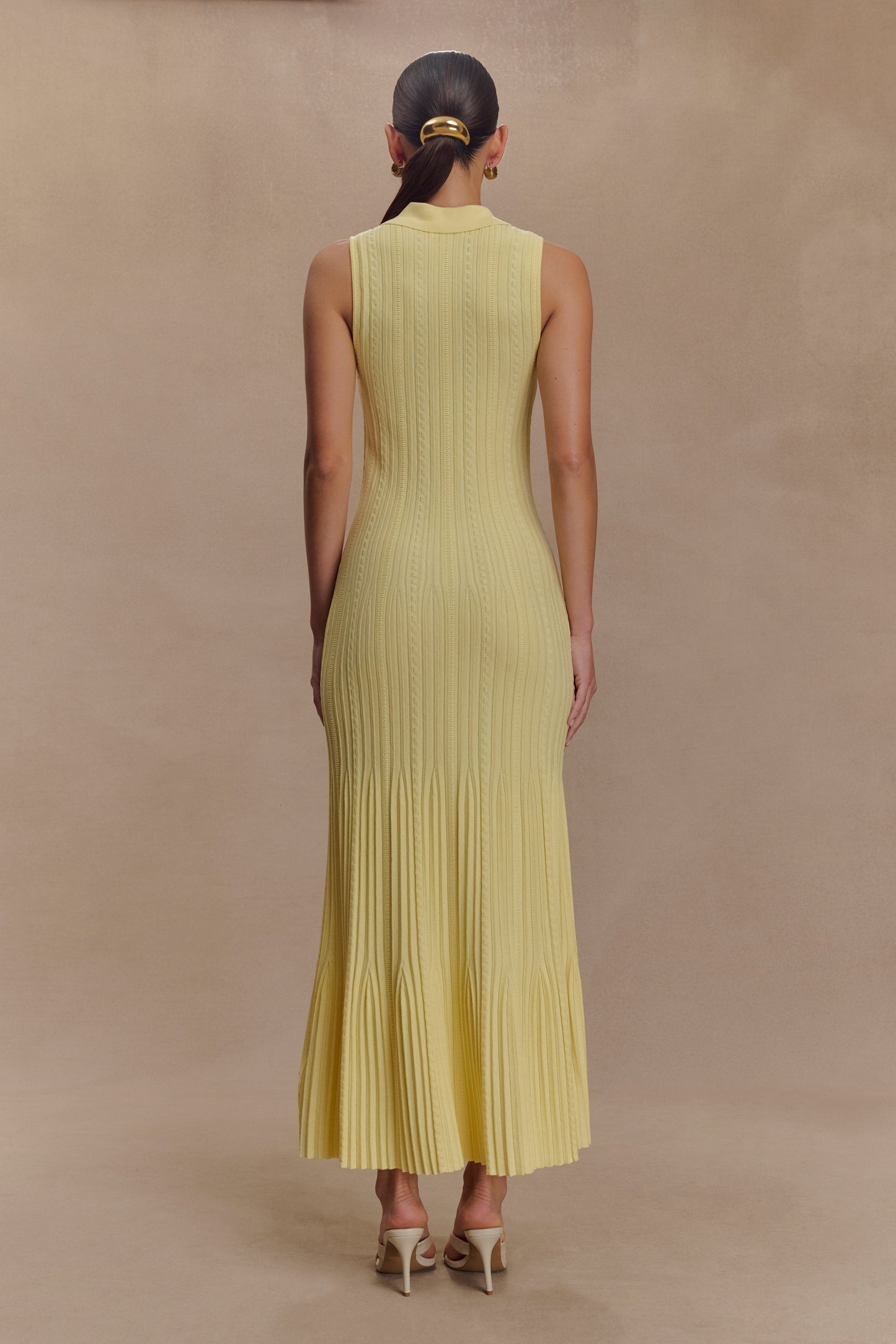 Robe midi en jersey sans manches Margie - Citron