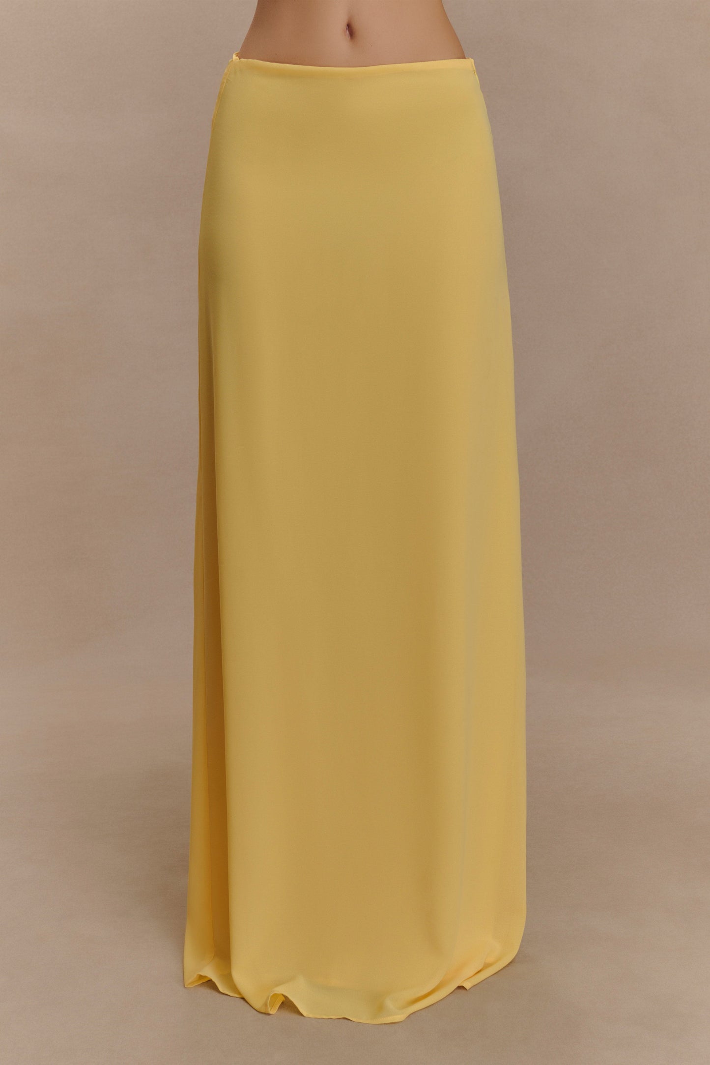Jupe Maxi en Chiffon Katalina - Couleur Beurre-noisette