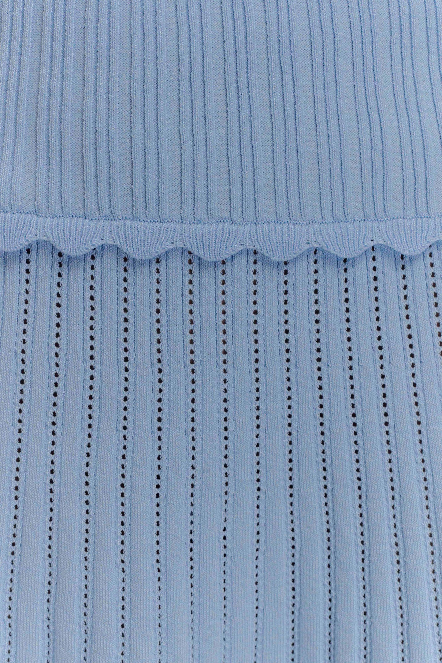 Jupe mini en tricot pointelle Indy - Bleu bleuet