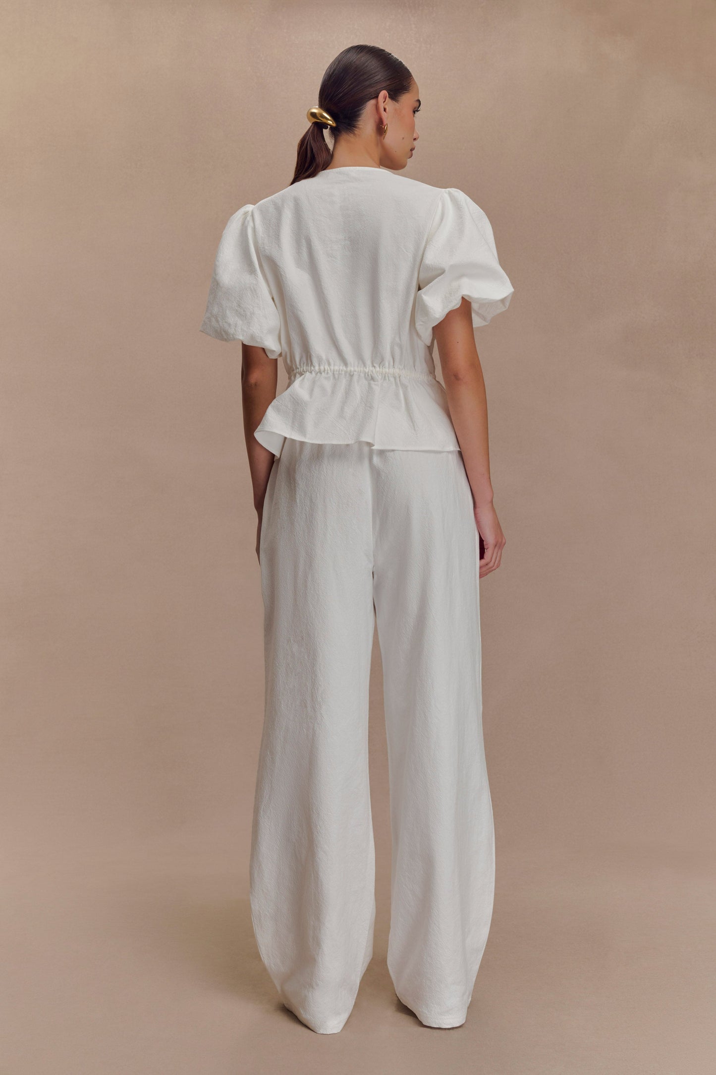 Pantalon large en coton Janayia - Blanc