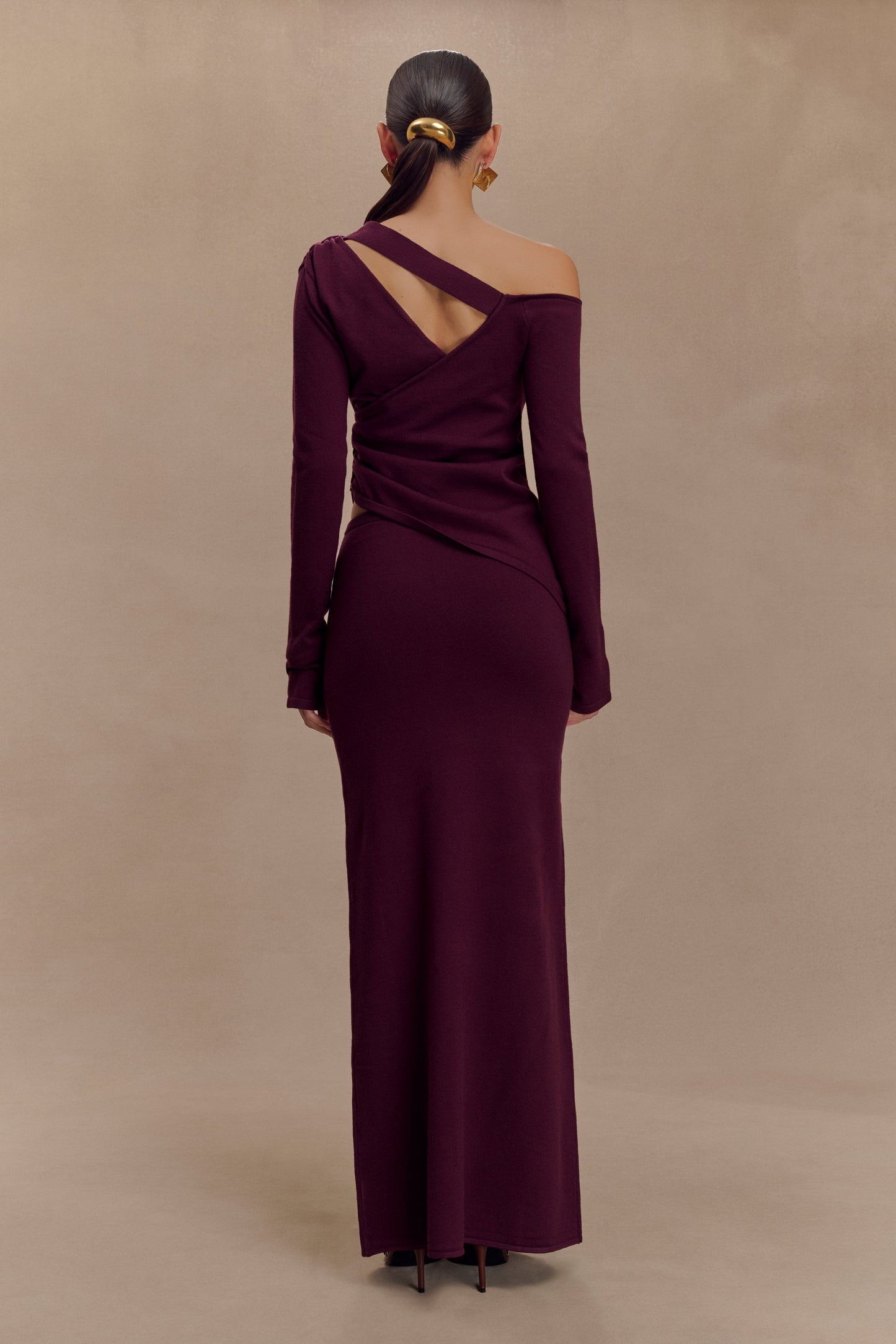 Jupe Maxi en Tricot Miles - Prune