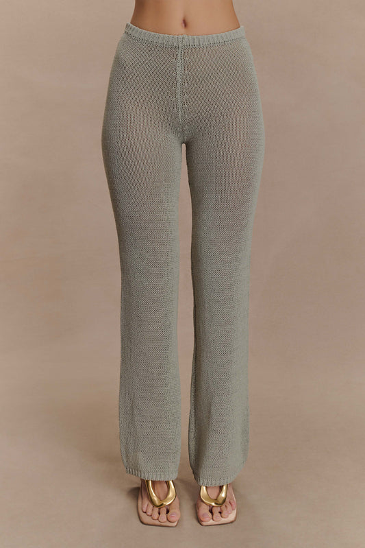 Pantalon Malani en Tricot à Pieds Large - SAGE