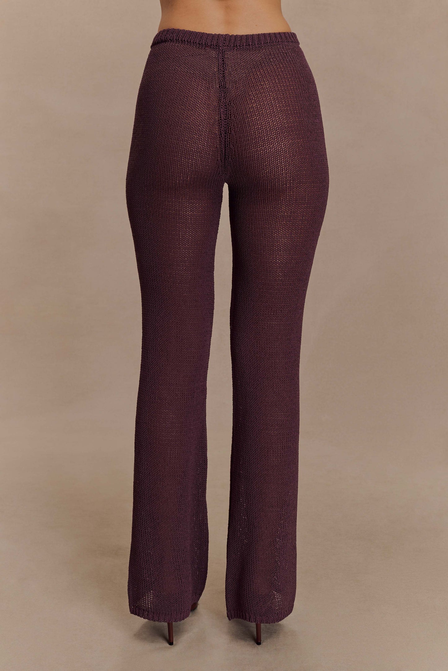 Pantalon Malani en Tricot à Pieds Large - Chocolat