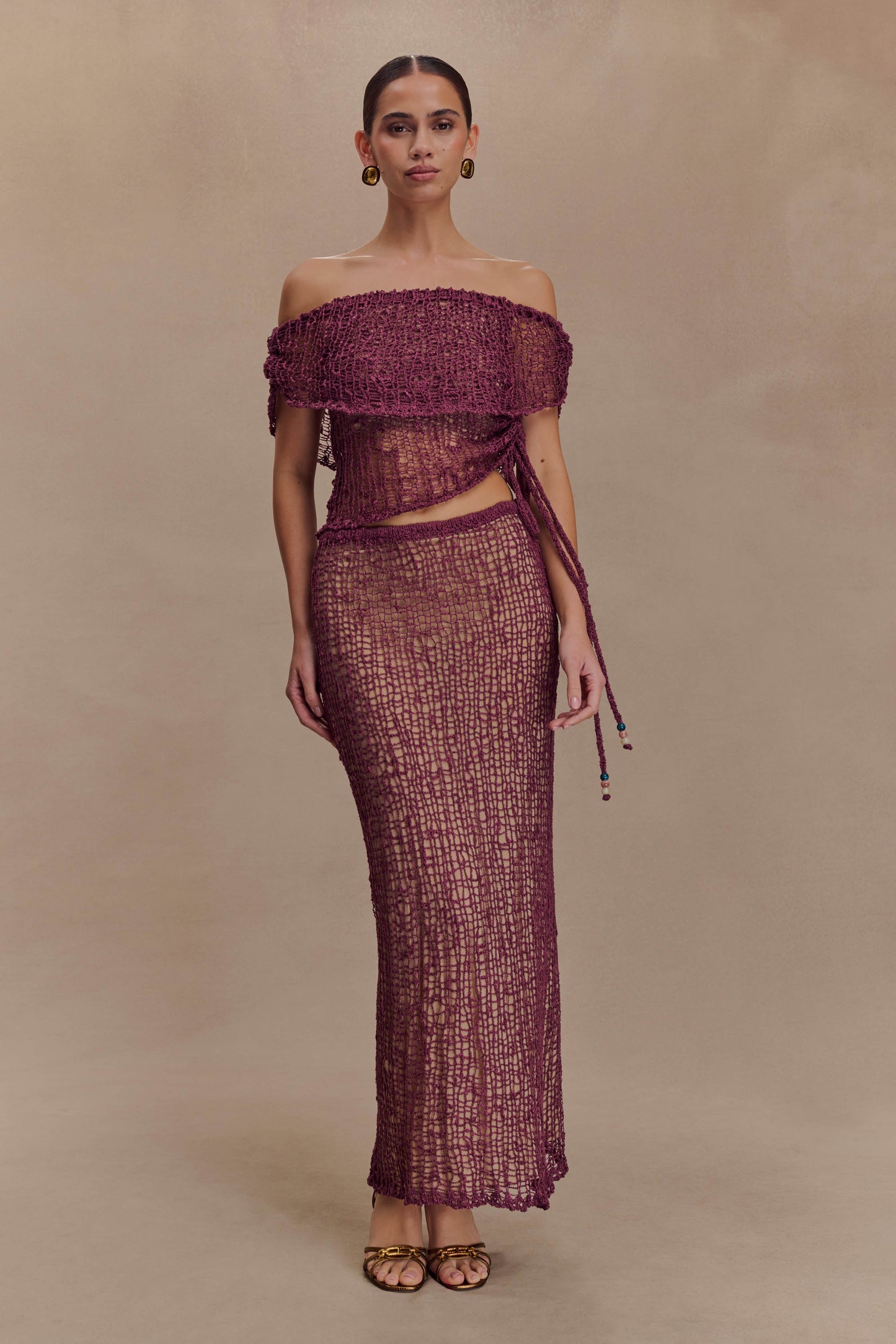 Jupe Maxi Tricot Cordelia - Mauve