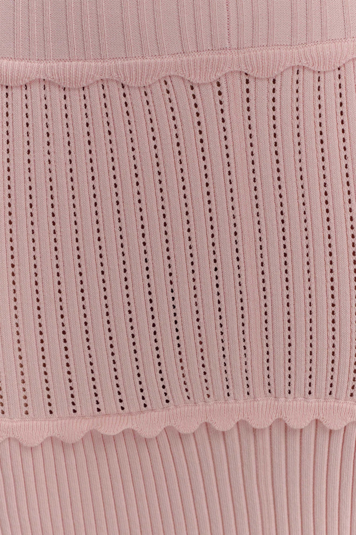 Robe Maxi en Tricot à Motifs Perforés Finley - Rose Poussière