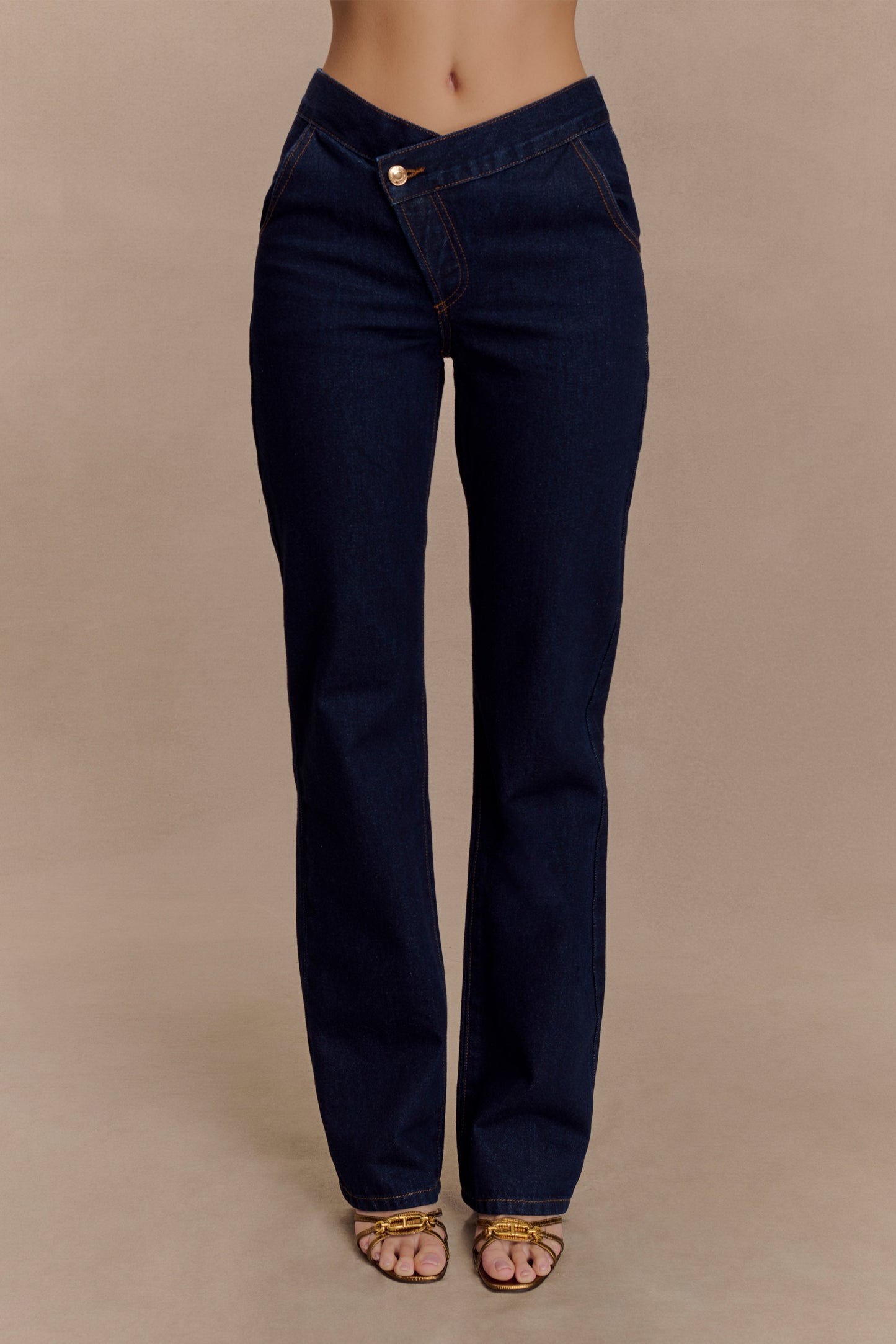 Jeans droit à devant en V Remington - Bleu indigo