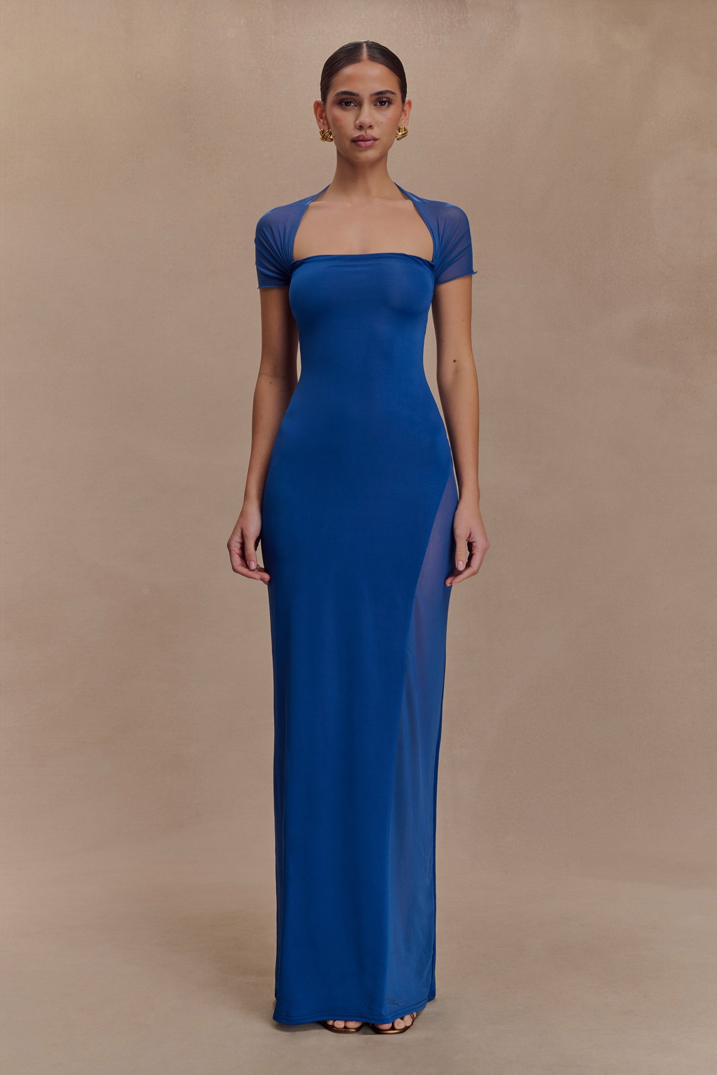 Wyatt Robe Maxi Élasthanne et Maille - Bleu Cobalt