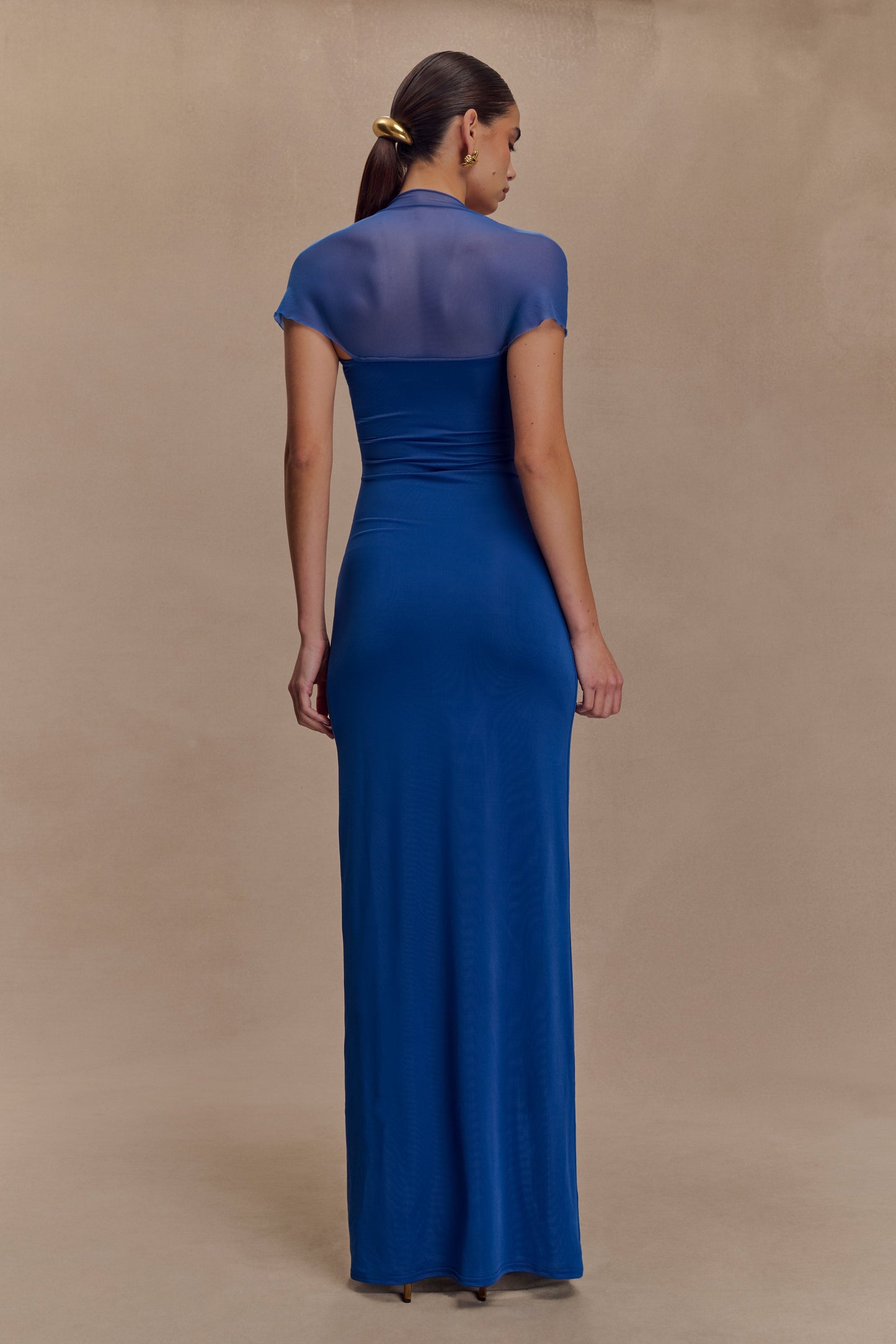 Wyatt Robe Maxi Élasthanne et Maille - Bleu Cobalt