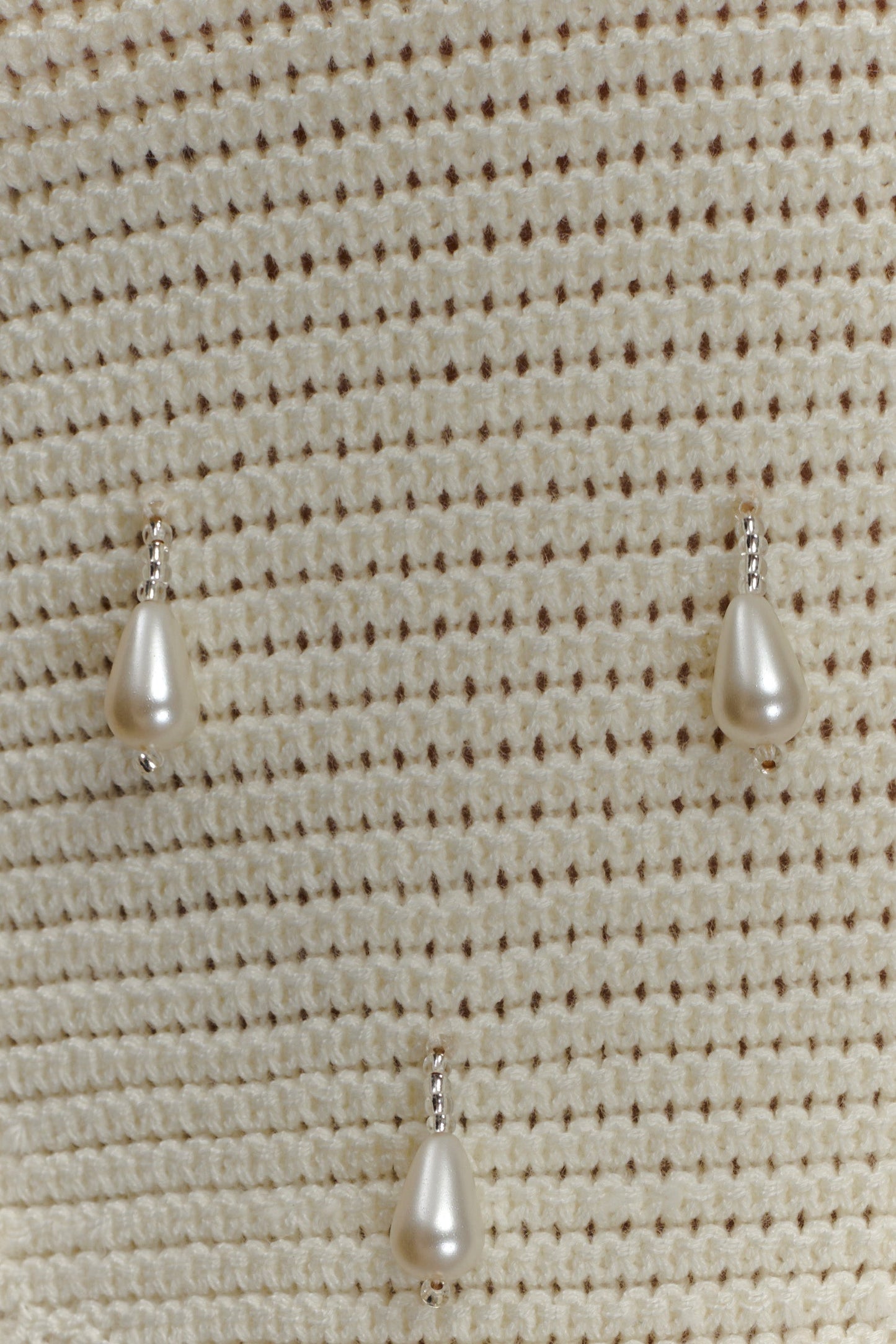Halter en tricot perlé Aletta - Ivoire