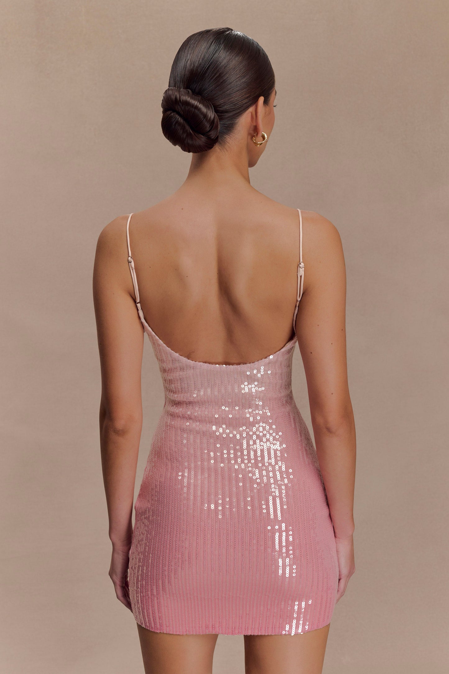 Mini-robe à paillettes Mora - Rose Ombré