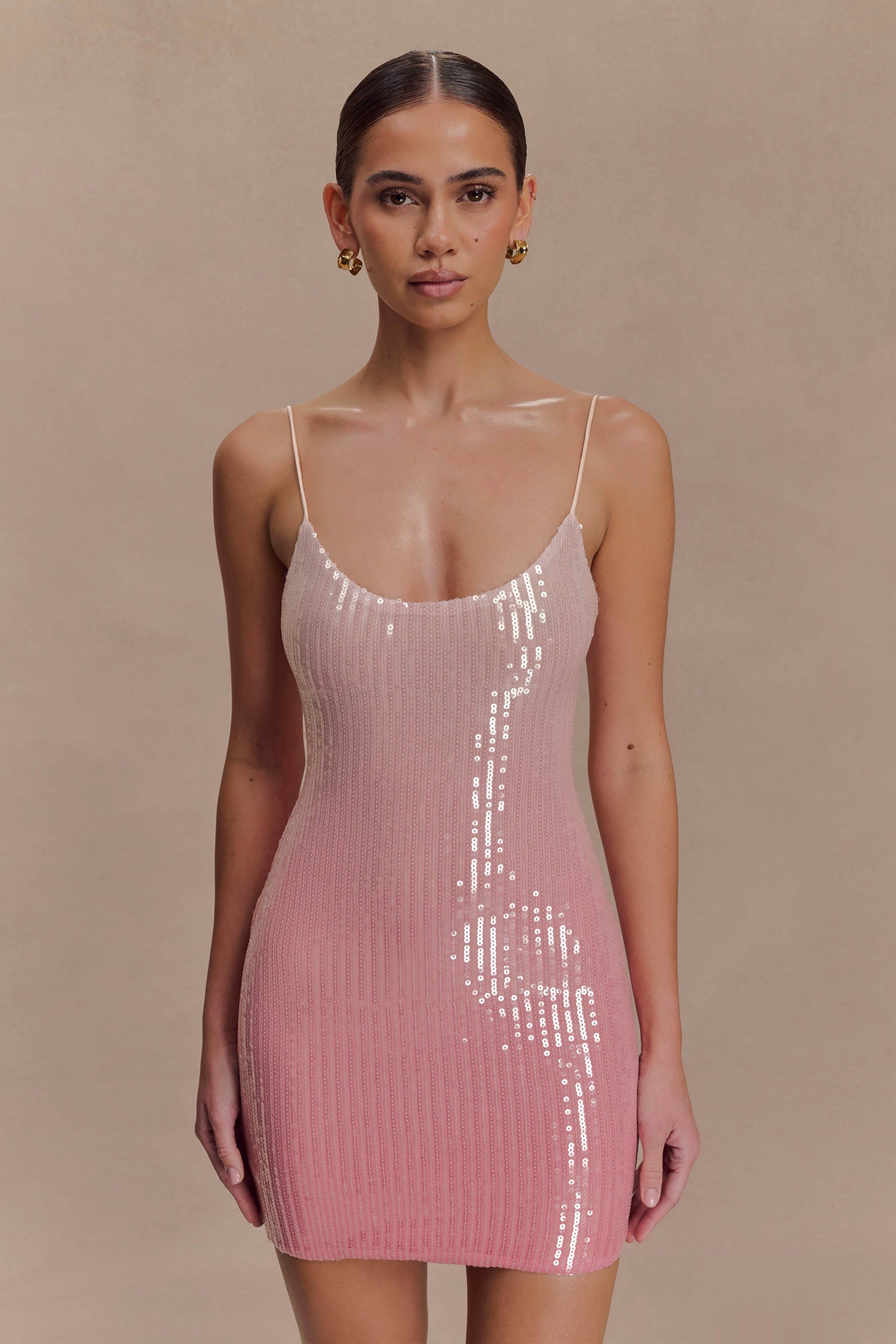 Mini-robe à paillettes Mora - Rose Ombré