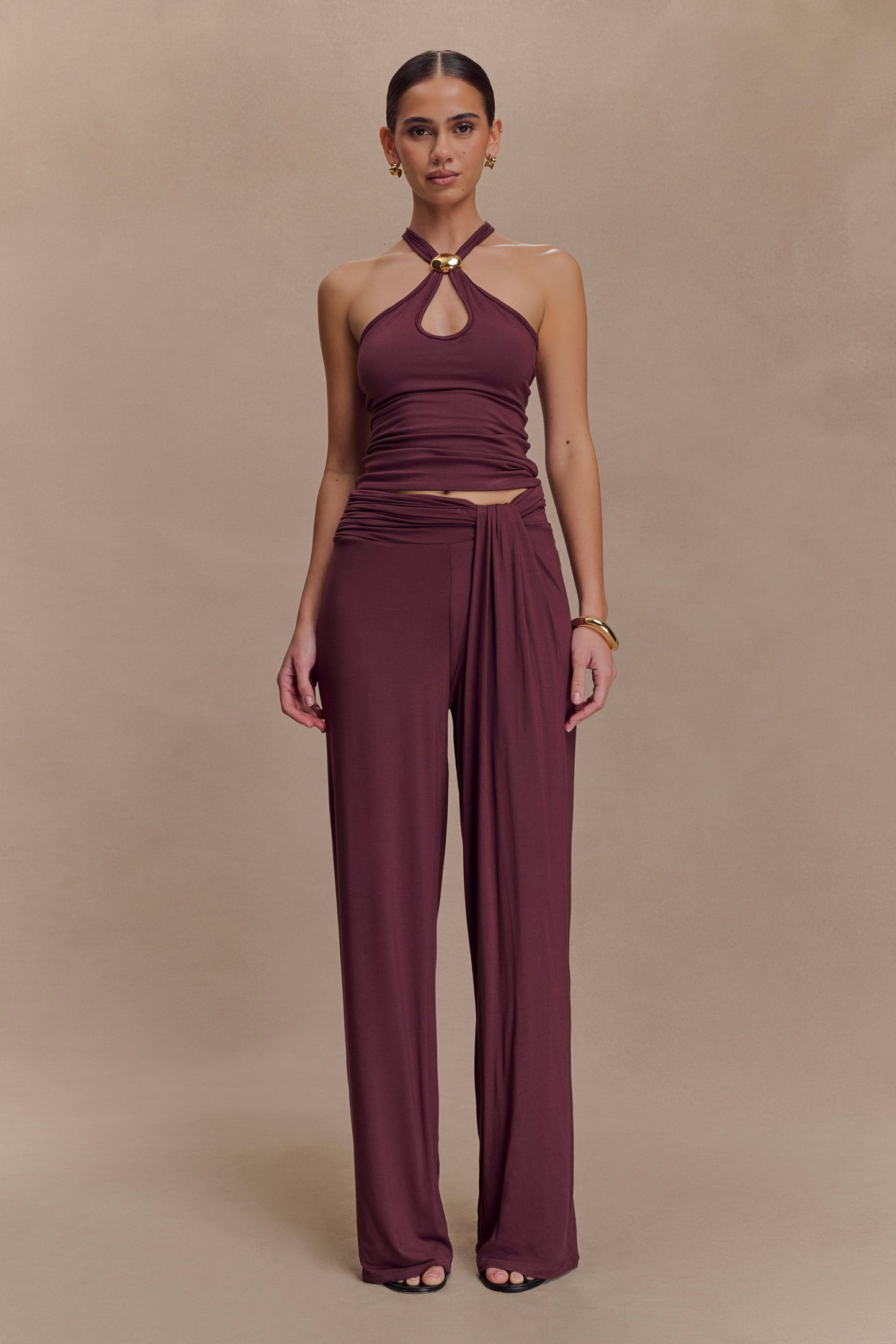 Débardeur Ramona en Modal avec accessoires - Brun-rouge