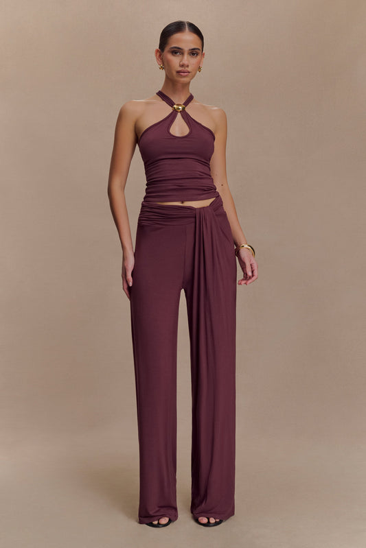 Pantalon droit en modal Ramona - couleur moka