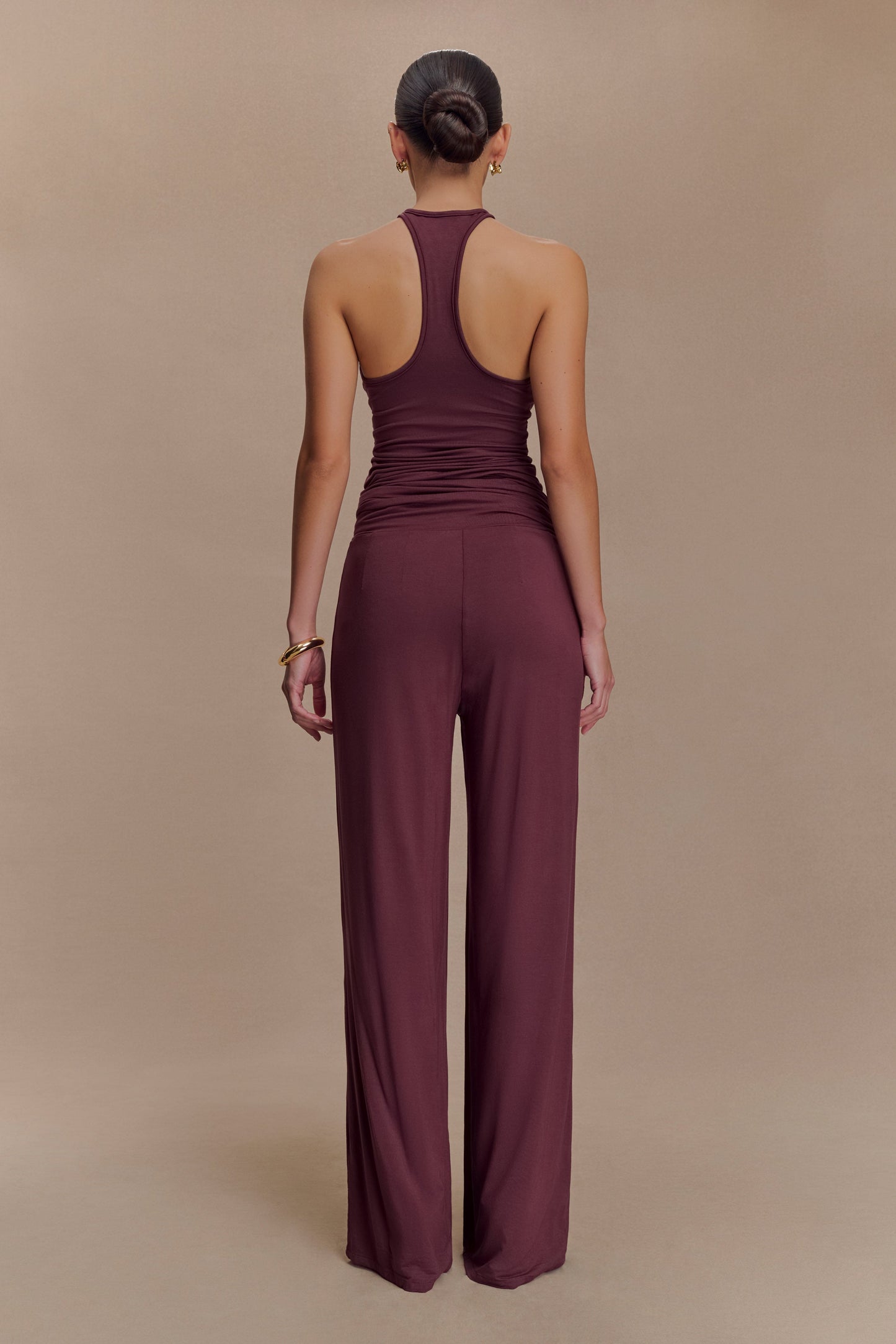 Pantalon droit en modal Ramona - couleur moka