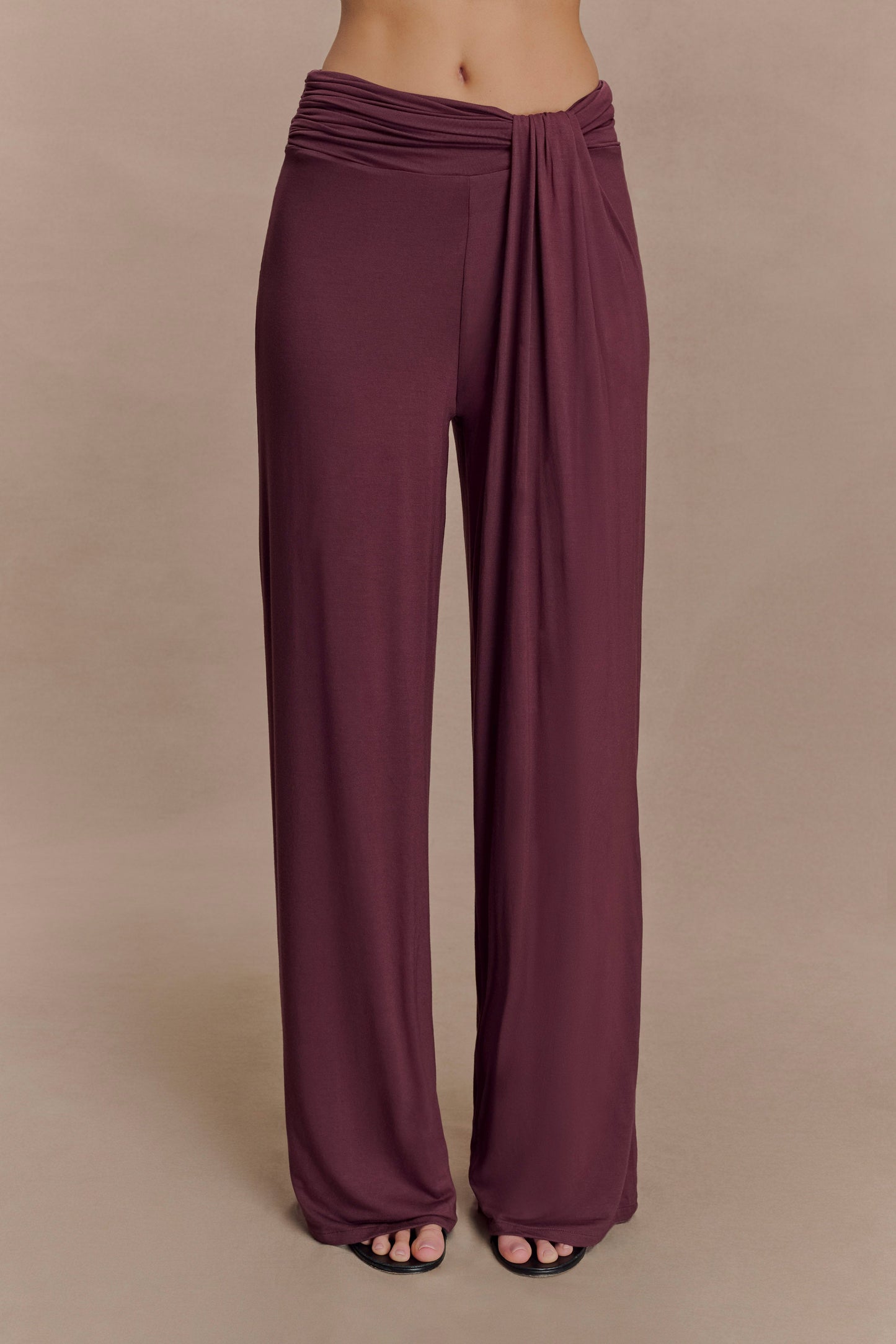 Pantalon droit en modal Ramona - couleur moka