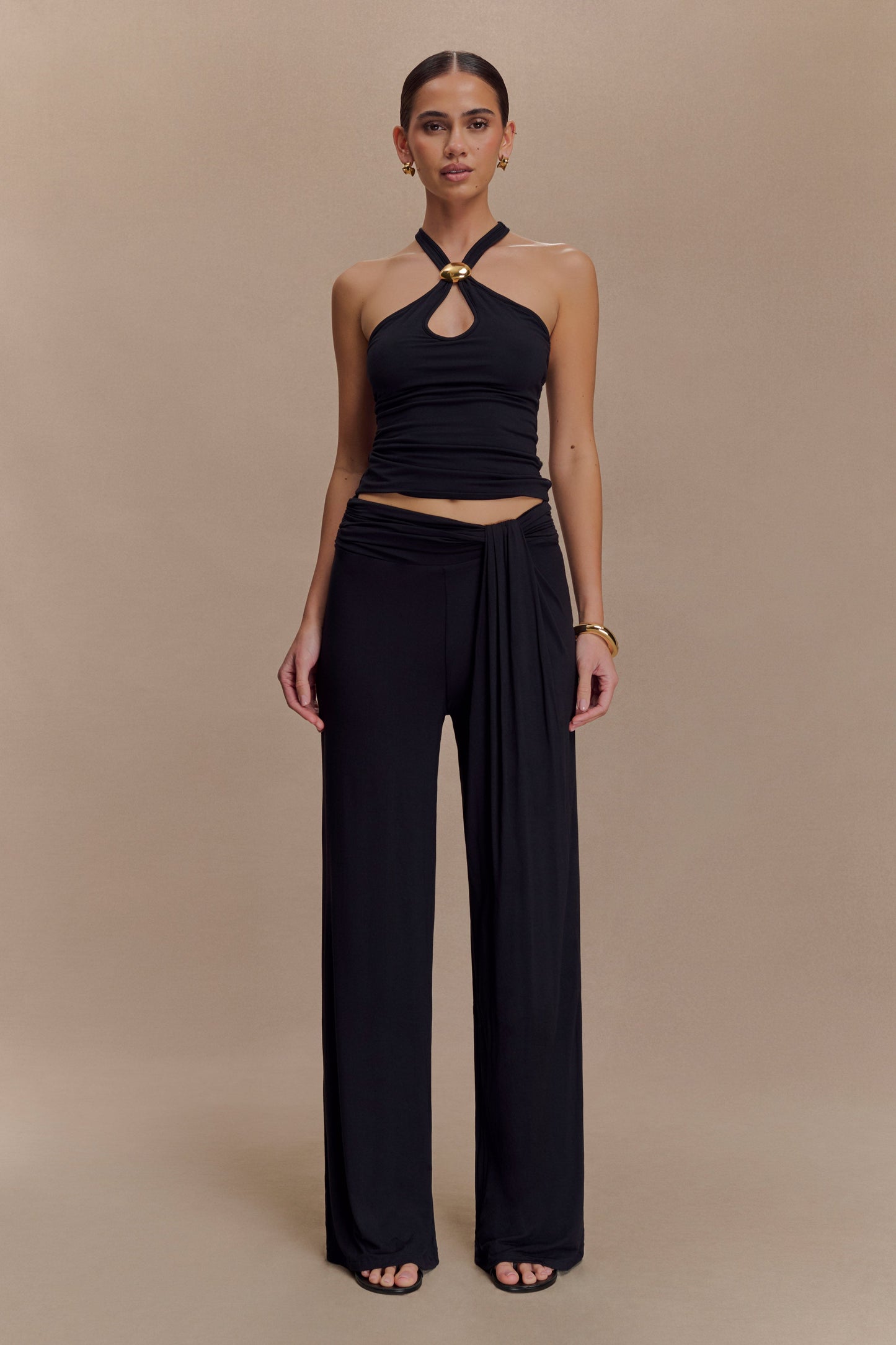 Pantalon droit en modal Ramona - Noir
