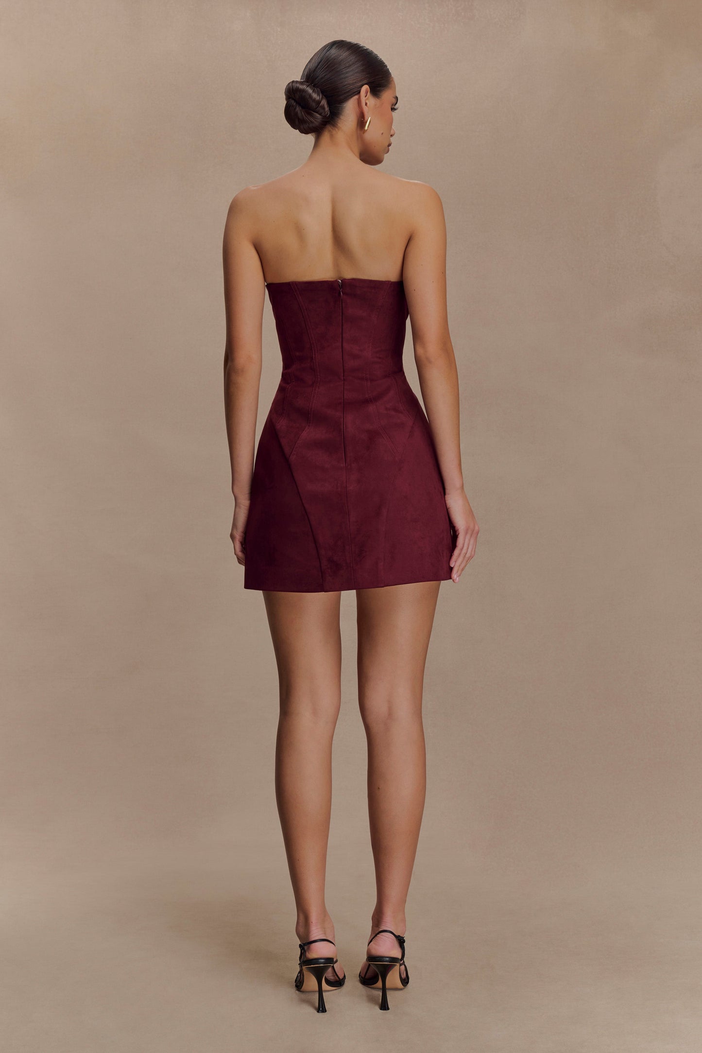 Mini-robe Andy en similicuir - Vin rouge