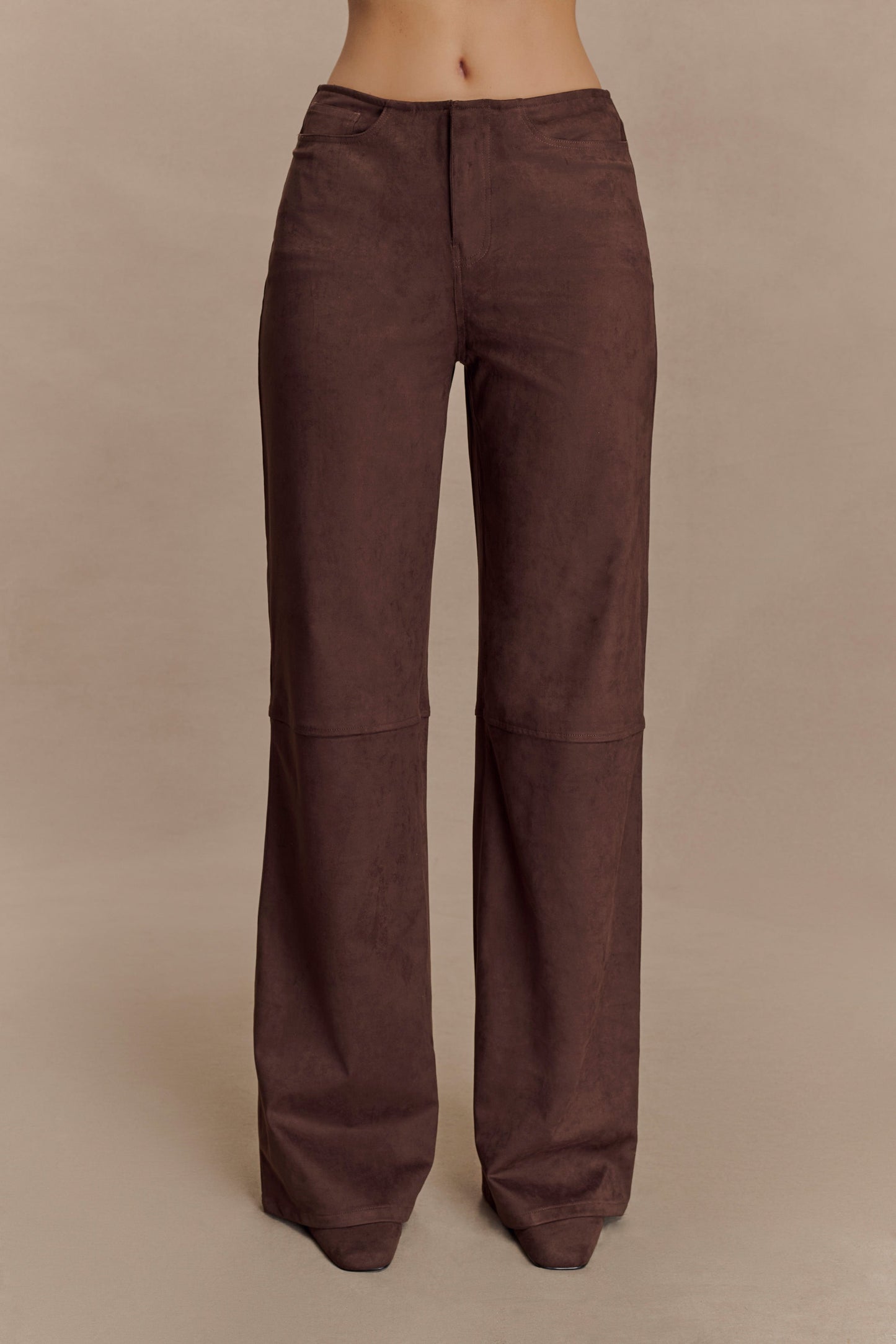 Pantalon Logan en similicuir - Chocolat noir