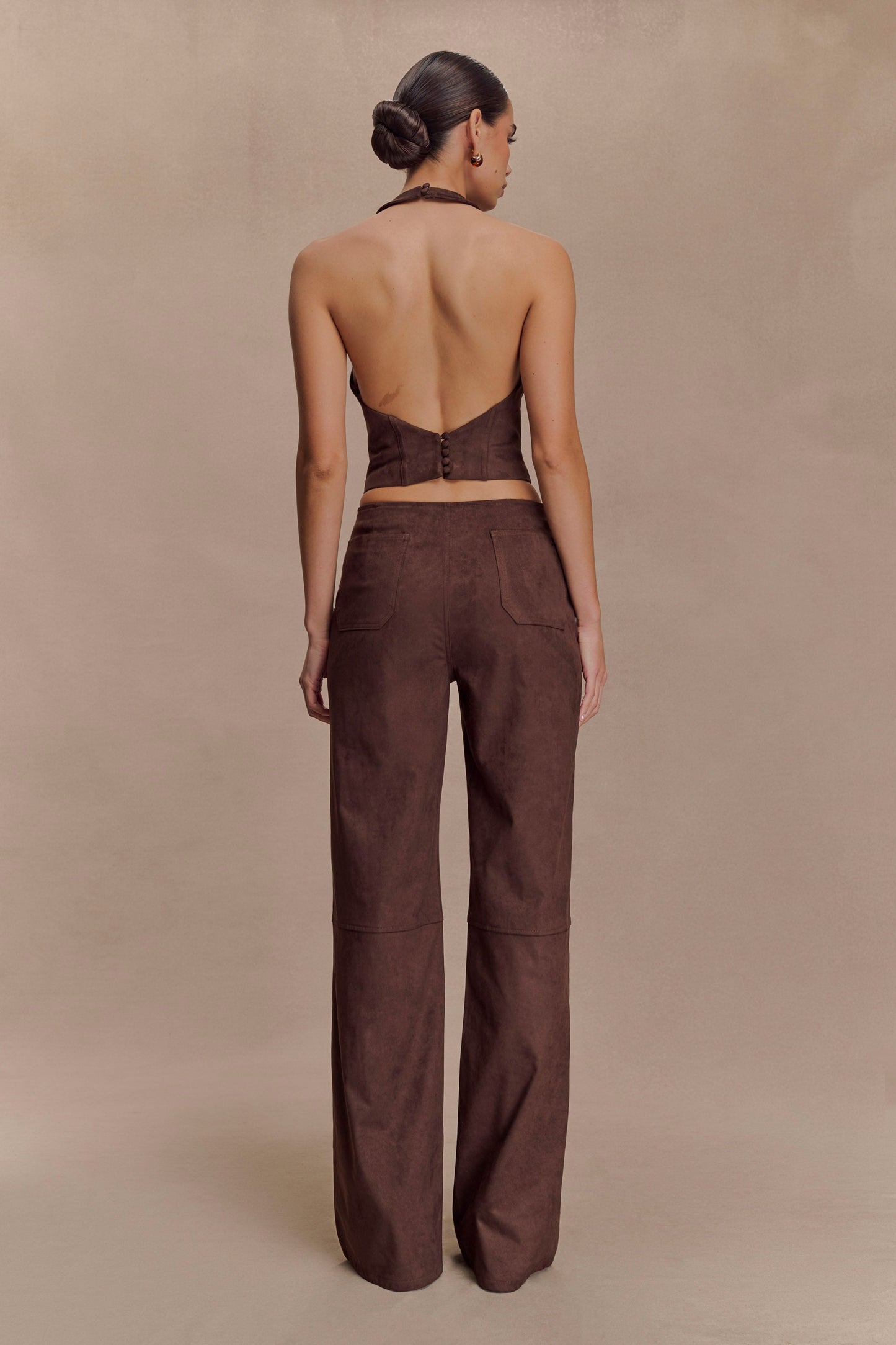 Pantalon Logan en similicuir - Chocolat noir