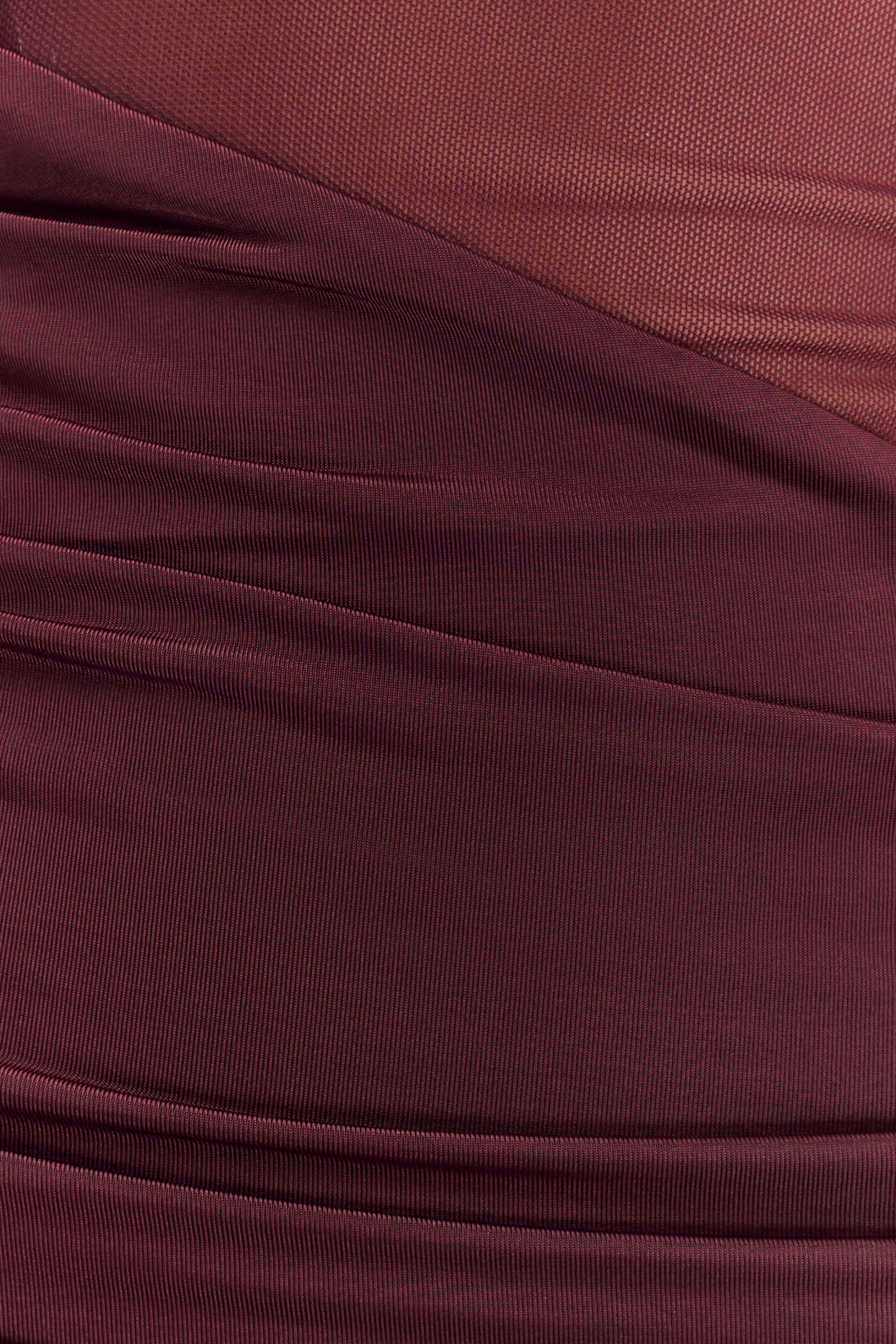 Mini-robe en maille à épaule dénudée Dallas - Brun-rouge