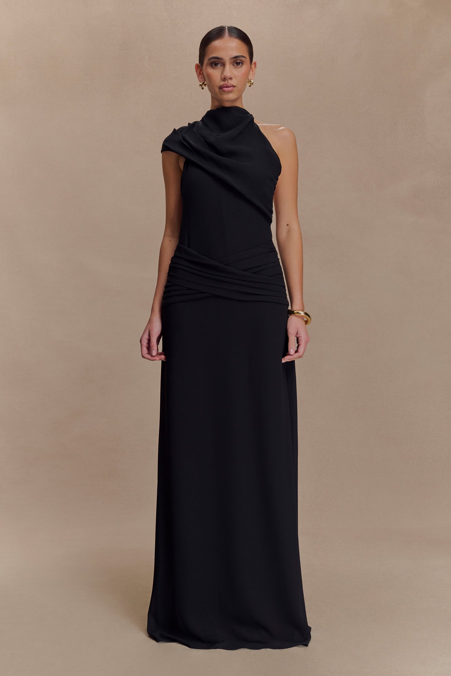Robe Maxi en Chiffon Analia - Noir
