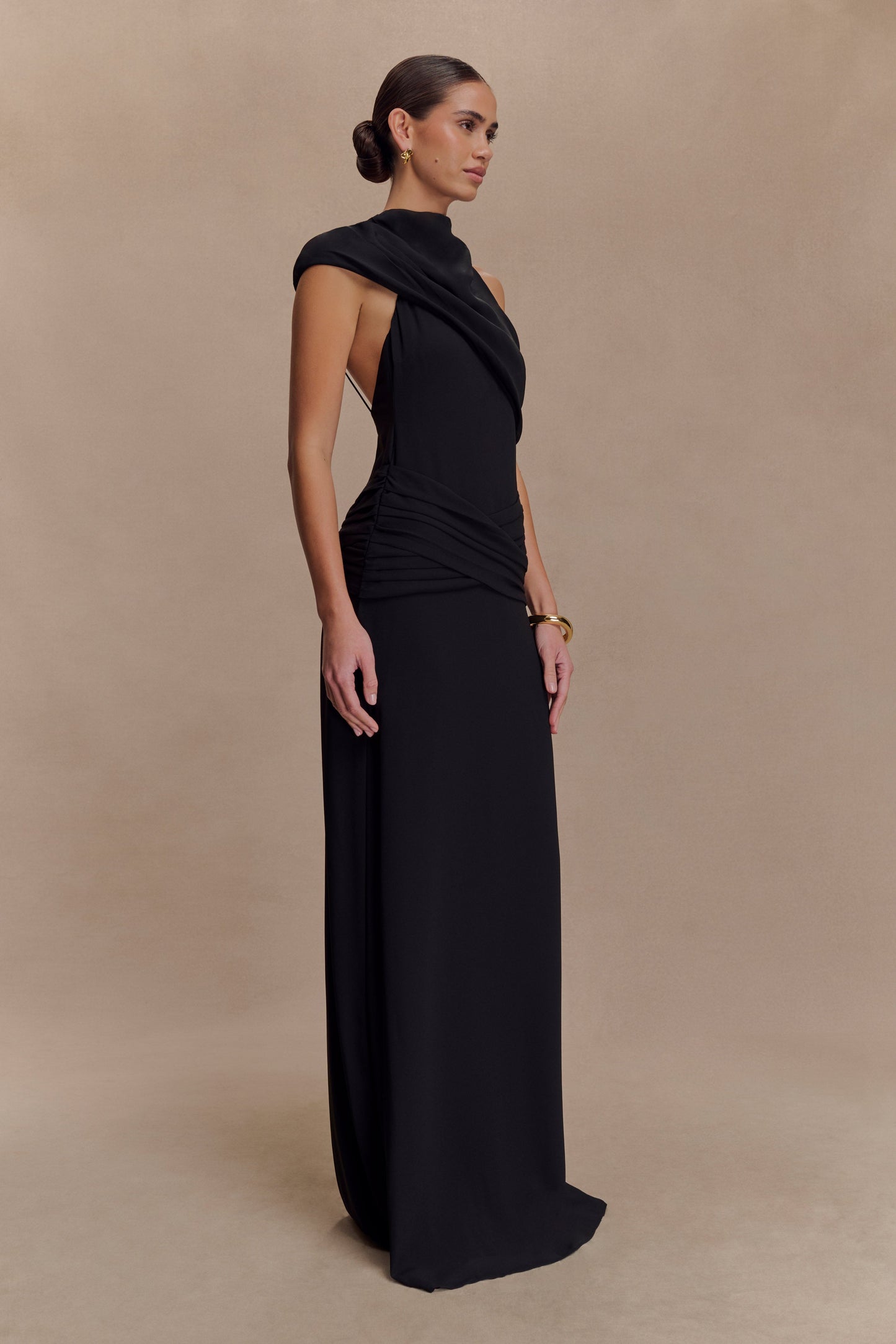 Robe Maxi en Chiffon Analia - Noir